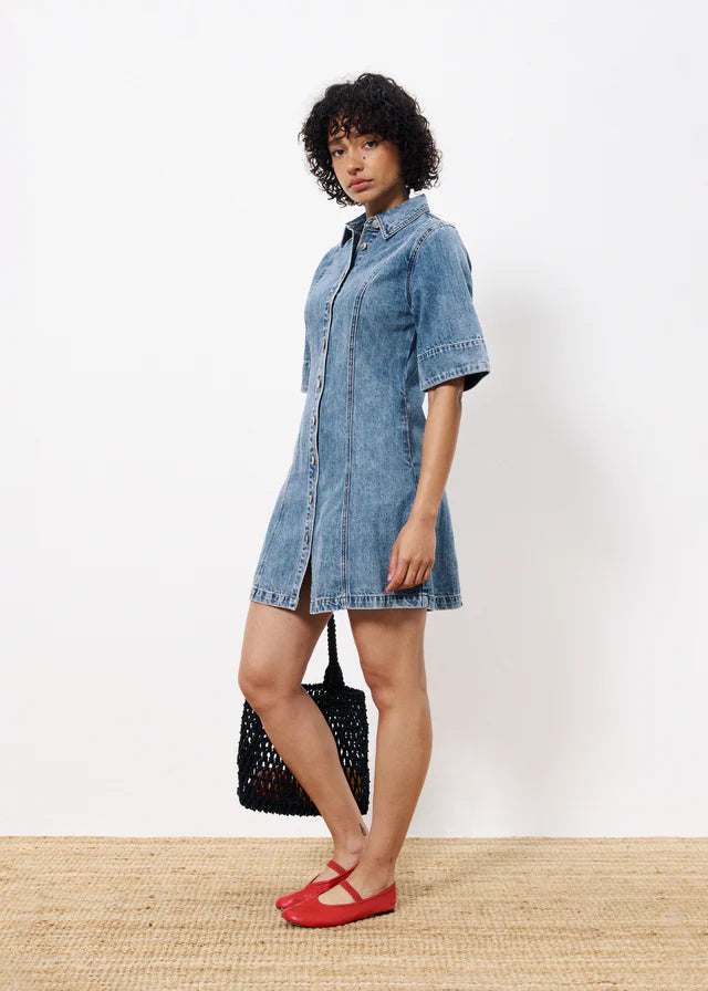 Ellyne Denim Dress (Blue)