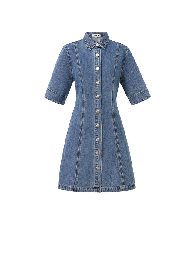 Ellyne Denim Dress (Blue)