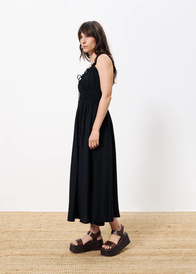 Sanne Sleeveless Midi Dress (Black)