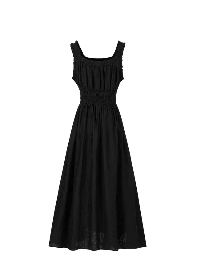 Sanne Sleeveless Midi Dress (Black)