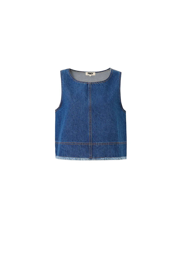 Dafne Denim Crop Top (Blue Jean)