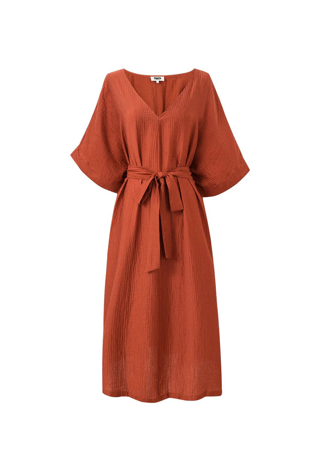 Nickie Midi Dress (Rust)