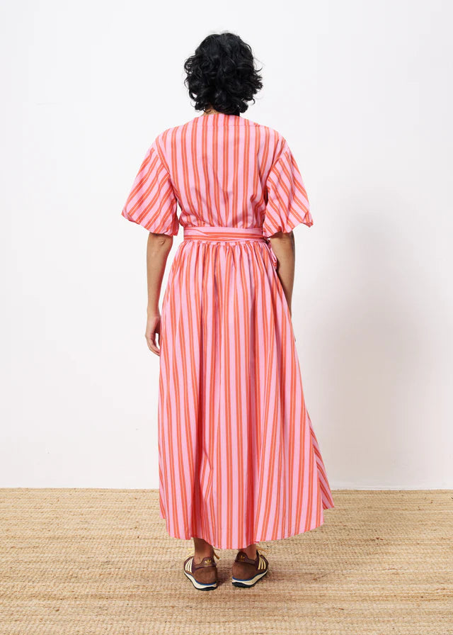 Edmonise Maxi Wrap Dress (Pink)