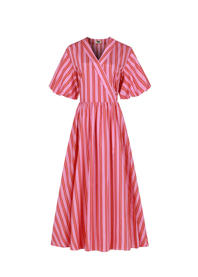 Edmonise Maxi Wrap Dress (Pink)