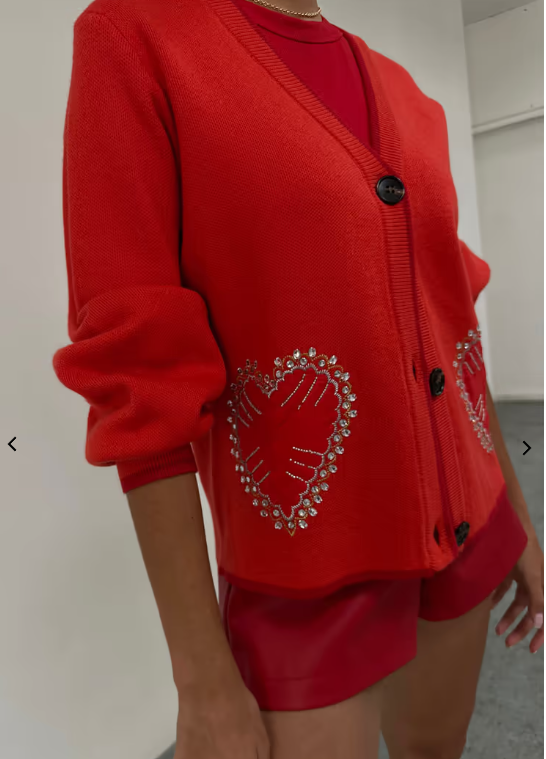 Red Heart Cardigan (Red)