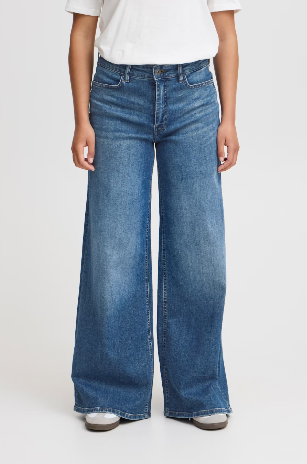 Imogen Wide Leg Jeans (Medium Blue)