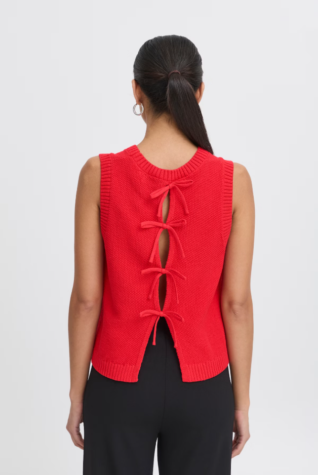 Doris Sleeveless Knit Top (Mars Red)