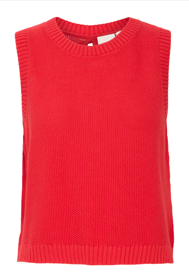 Doris Sleeveless Knit Top (Mars Red)