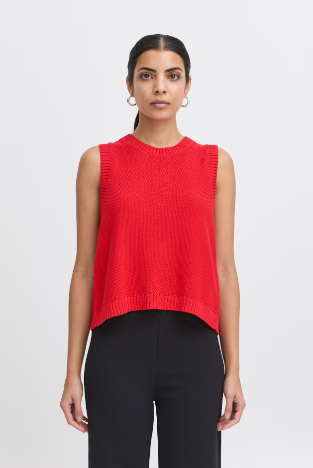 Doris Sleeveless Knit Top (Mars Red)