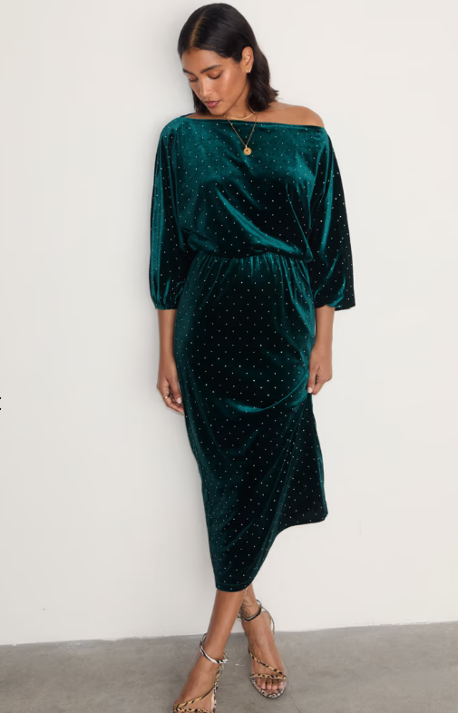 Velvet Tilly Dress (Emerald)