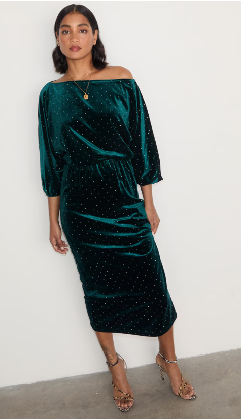 Velvet Tilly Dress (Emerald)