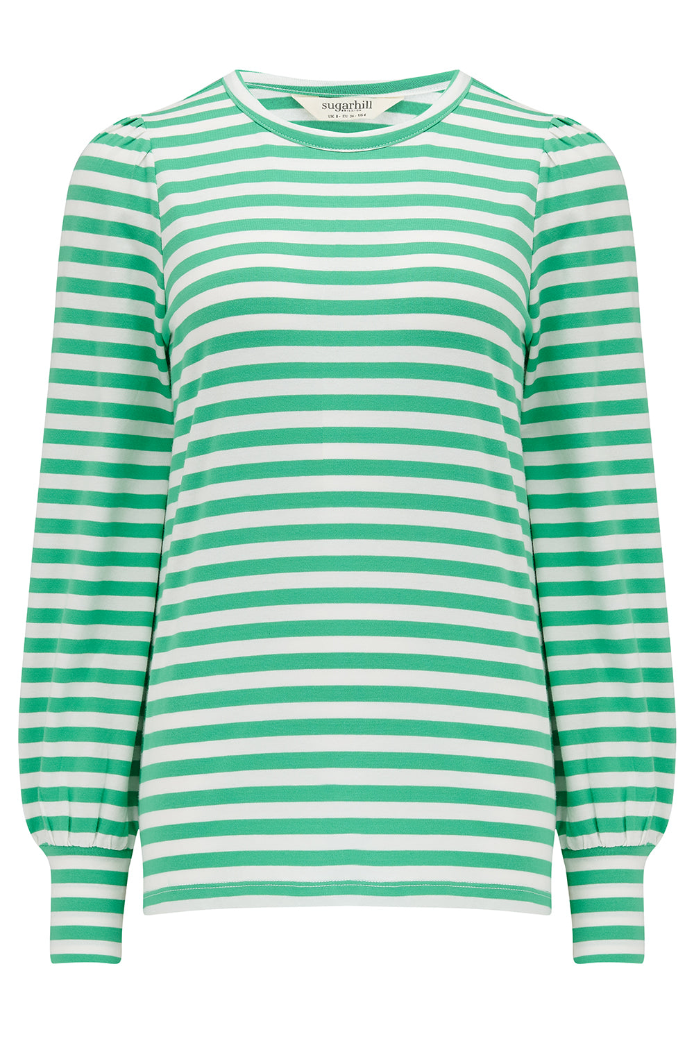 Griselda Jersey Top (Green/Off-White Stripe)