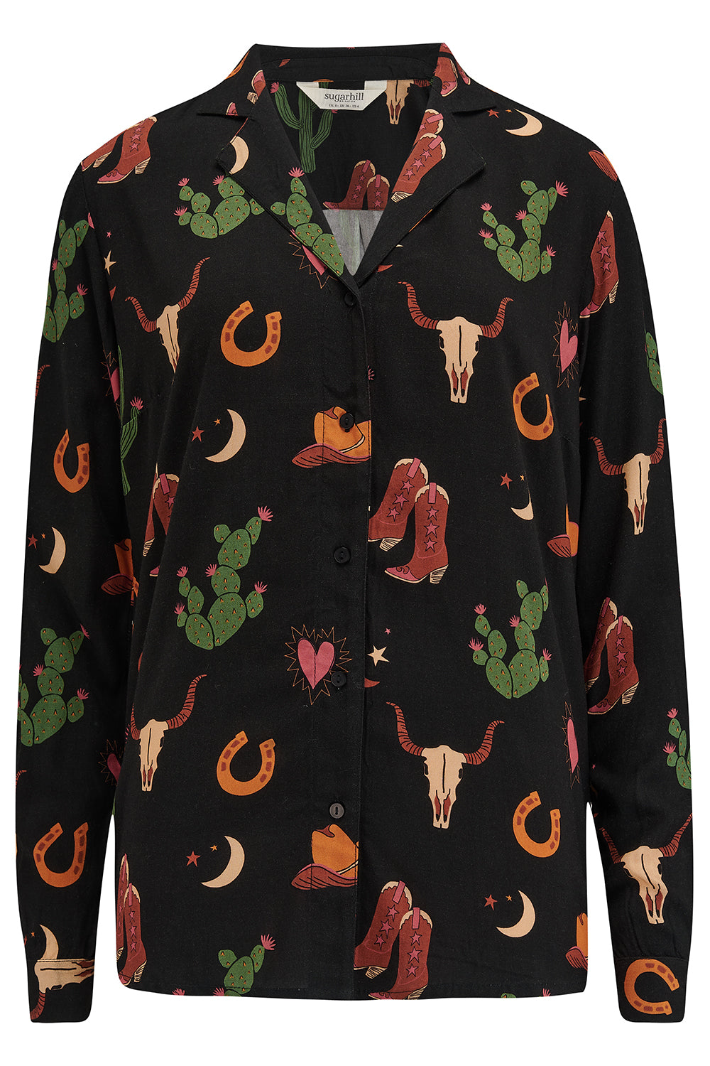 Micah Revere Shirt (Black/Cowgirl Print)