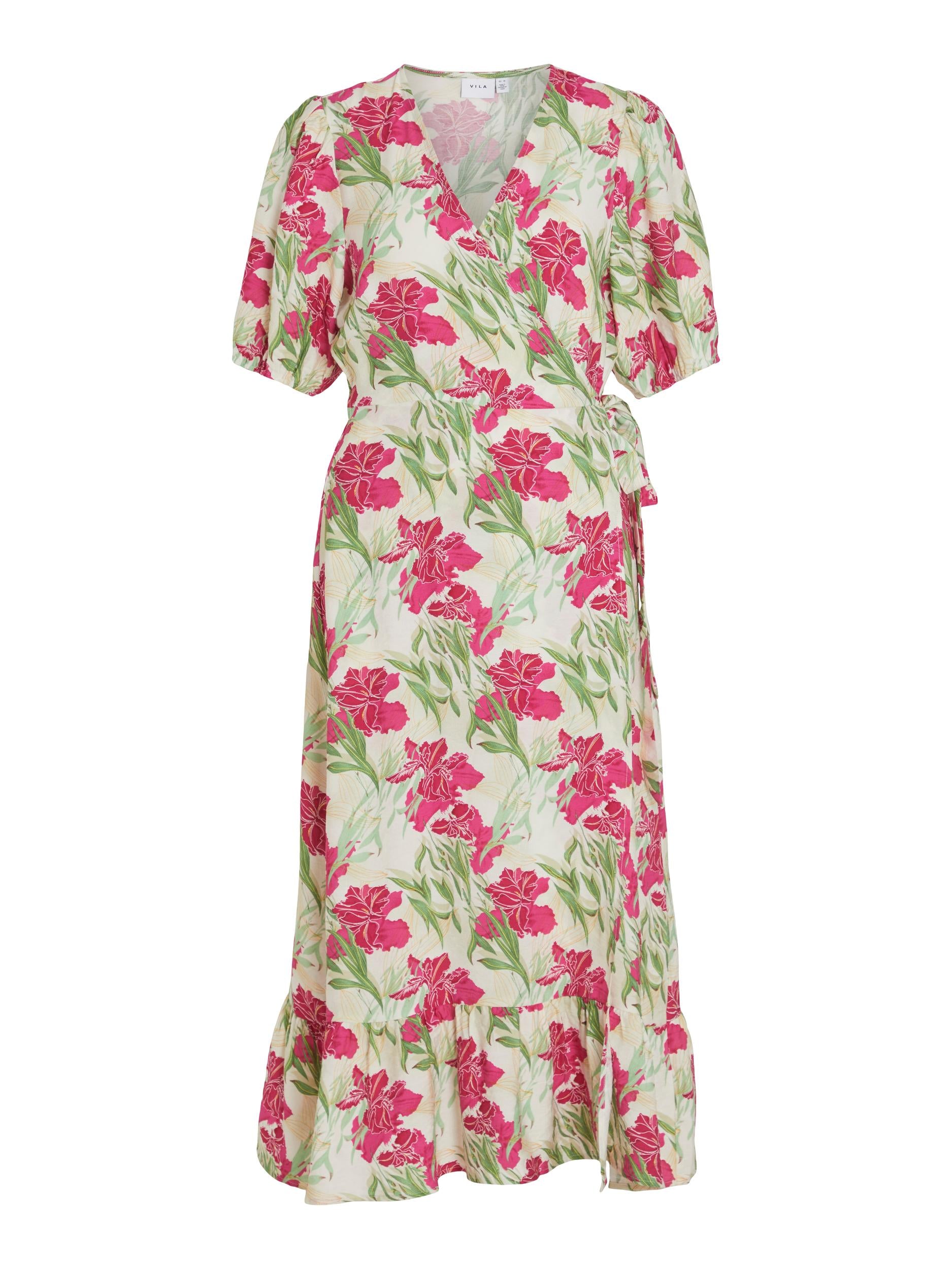 MACY 2/4 MIDI DRESS (BIRCH/PINK FLOWER)