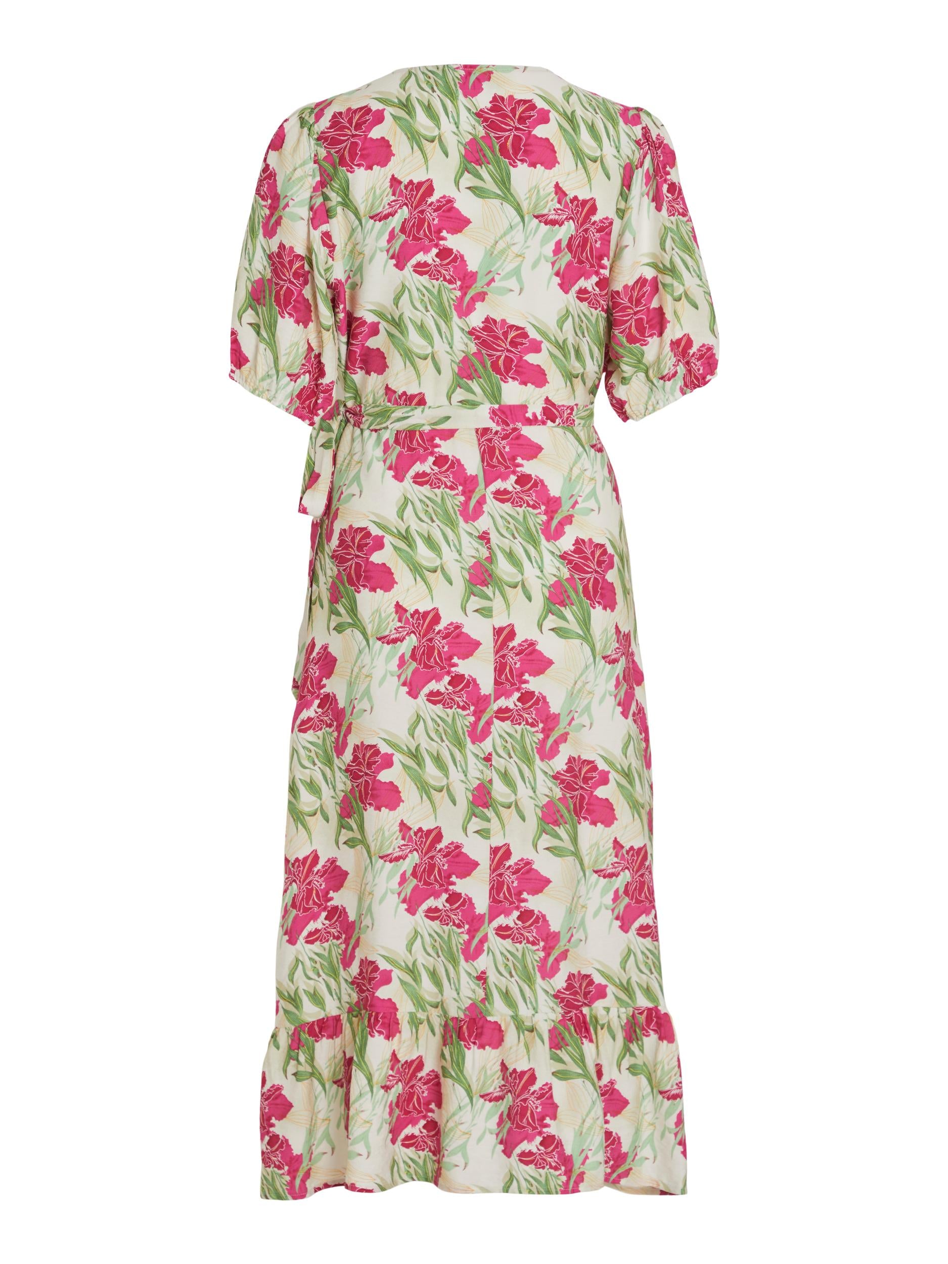 MACY 2/4 MIDI DRESS (BIRCH/PINK FLOWER)