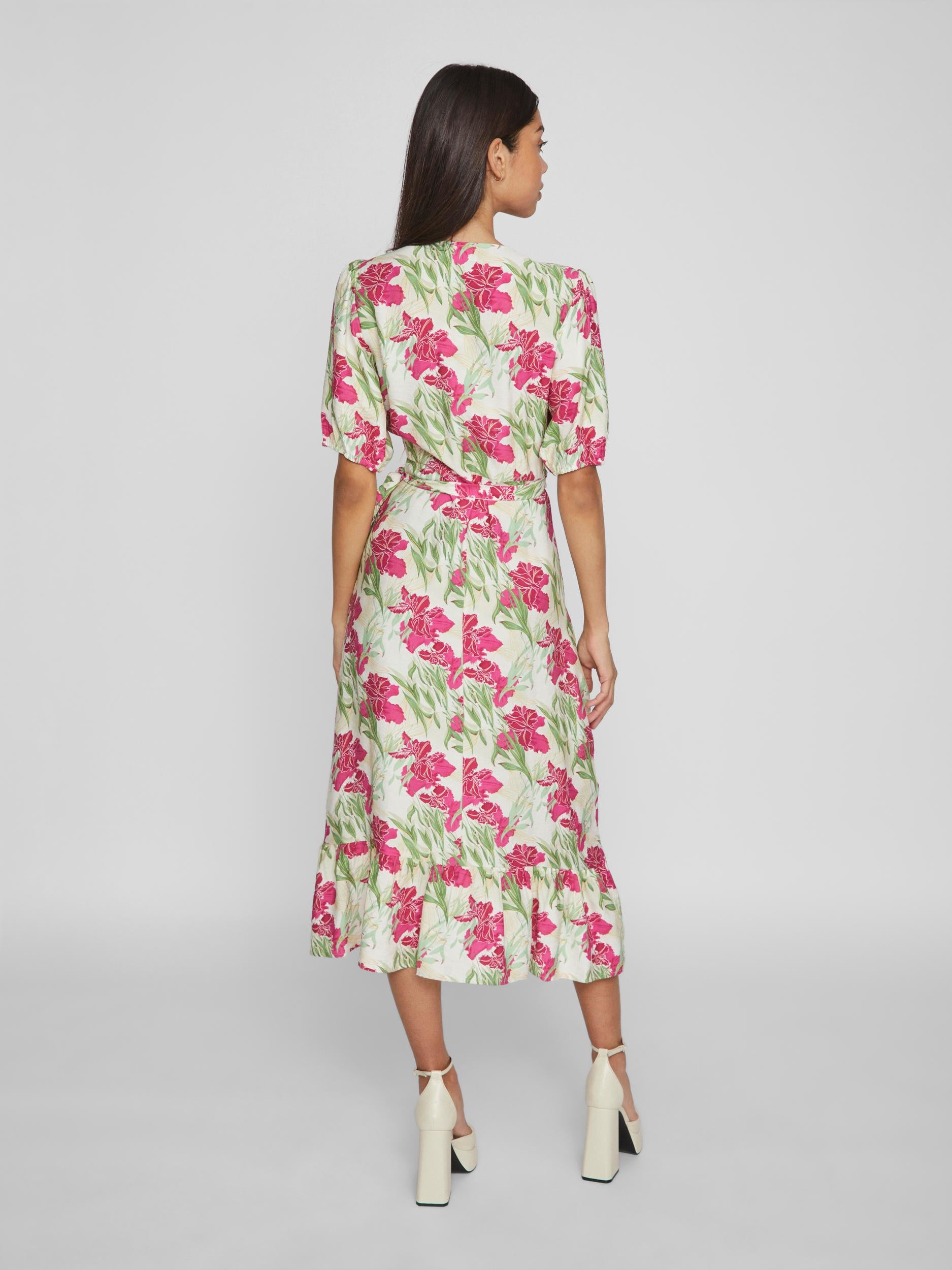 MACY 2/4 MIDI DRESS (BIRCH/PINK FLOWER)