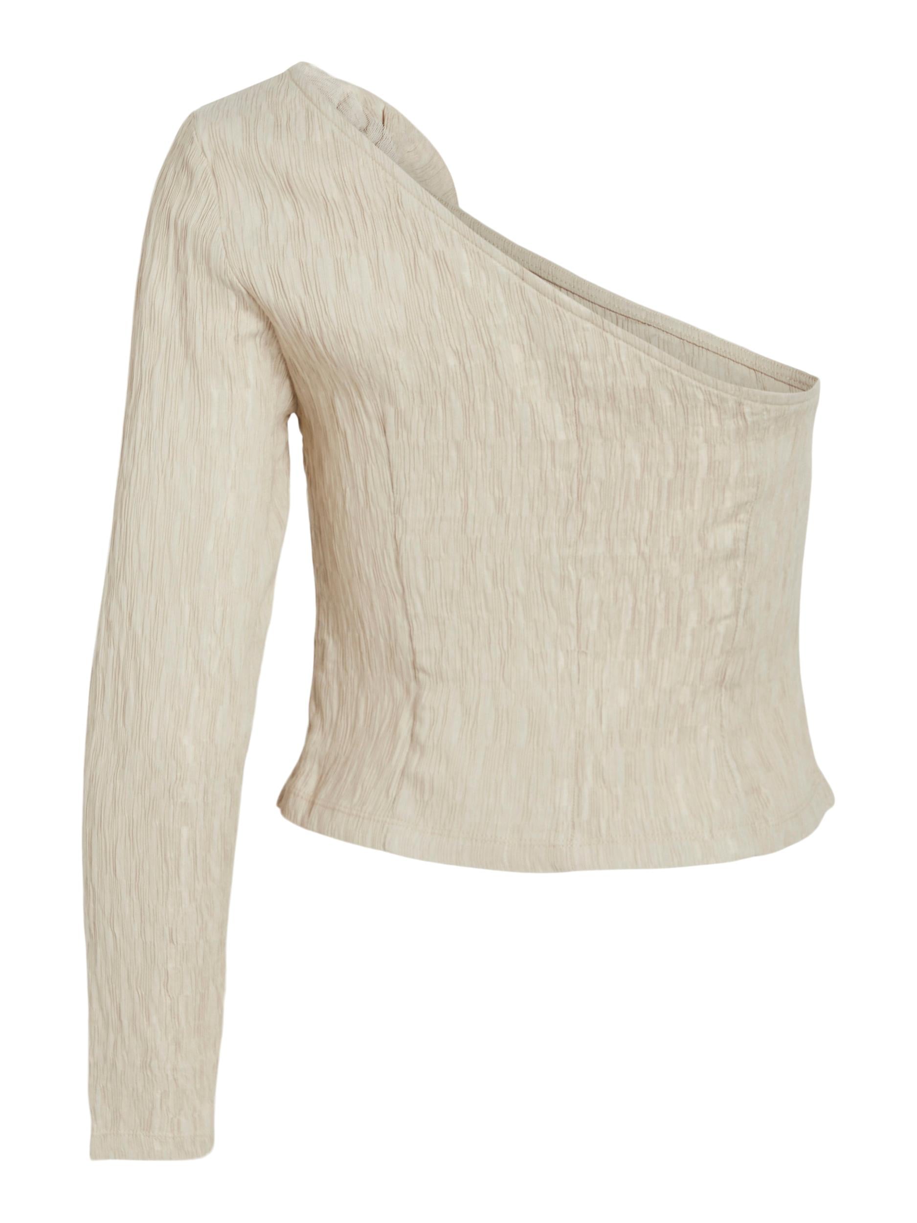 FLORA ONE SHOULDER TOP (CEMENT/BEIGE)