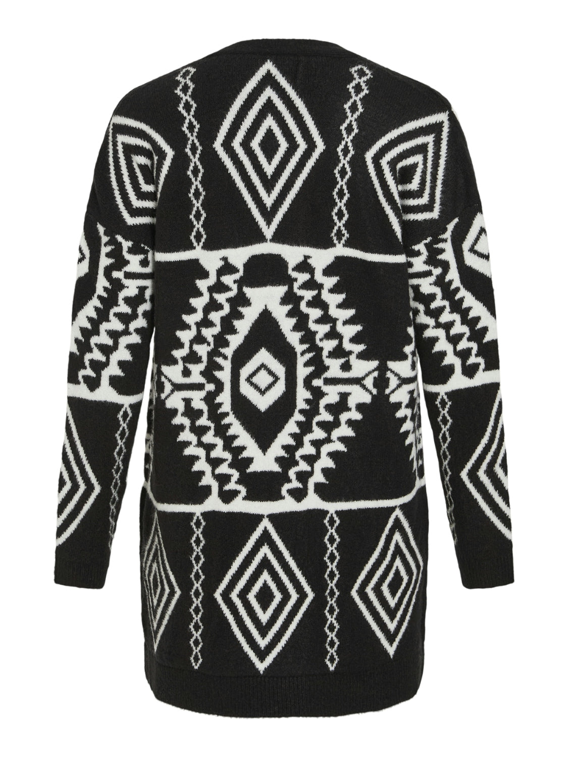 Paula Long Knit Cardigan (Black/Cloud Dancer)