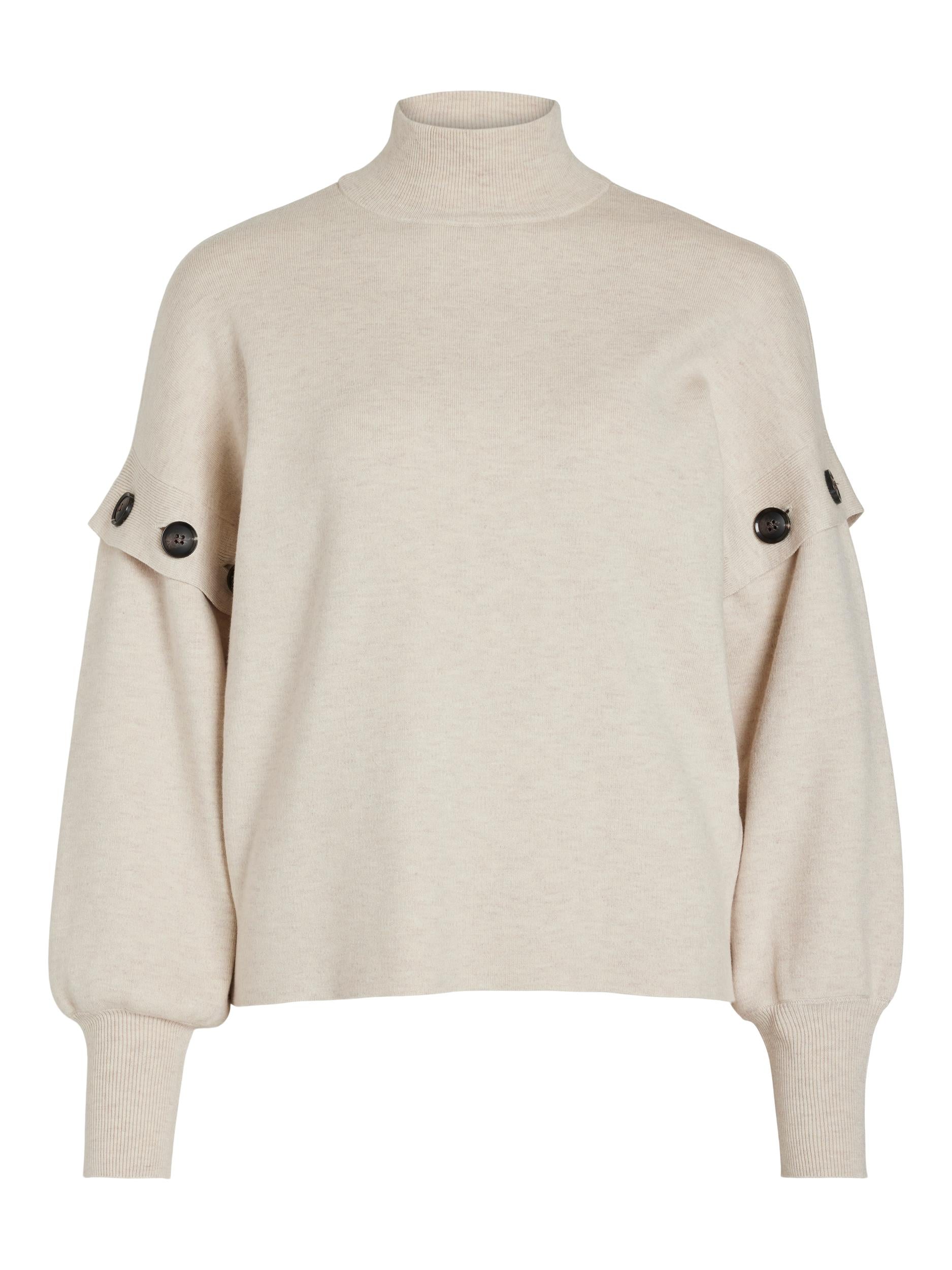 VICKI BUTTON DETAIL KNIT JUMPER (LIGHT NATURAL)