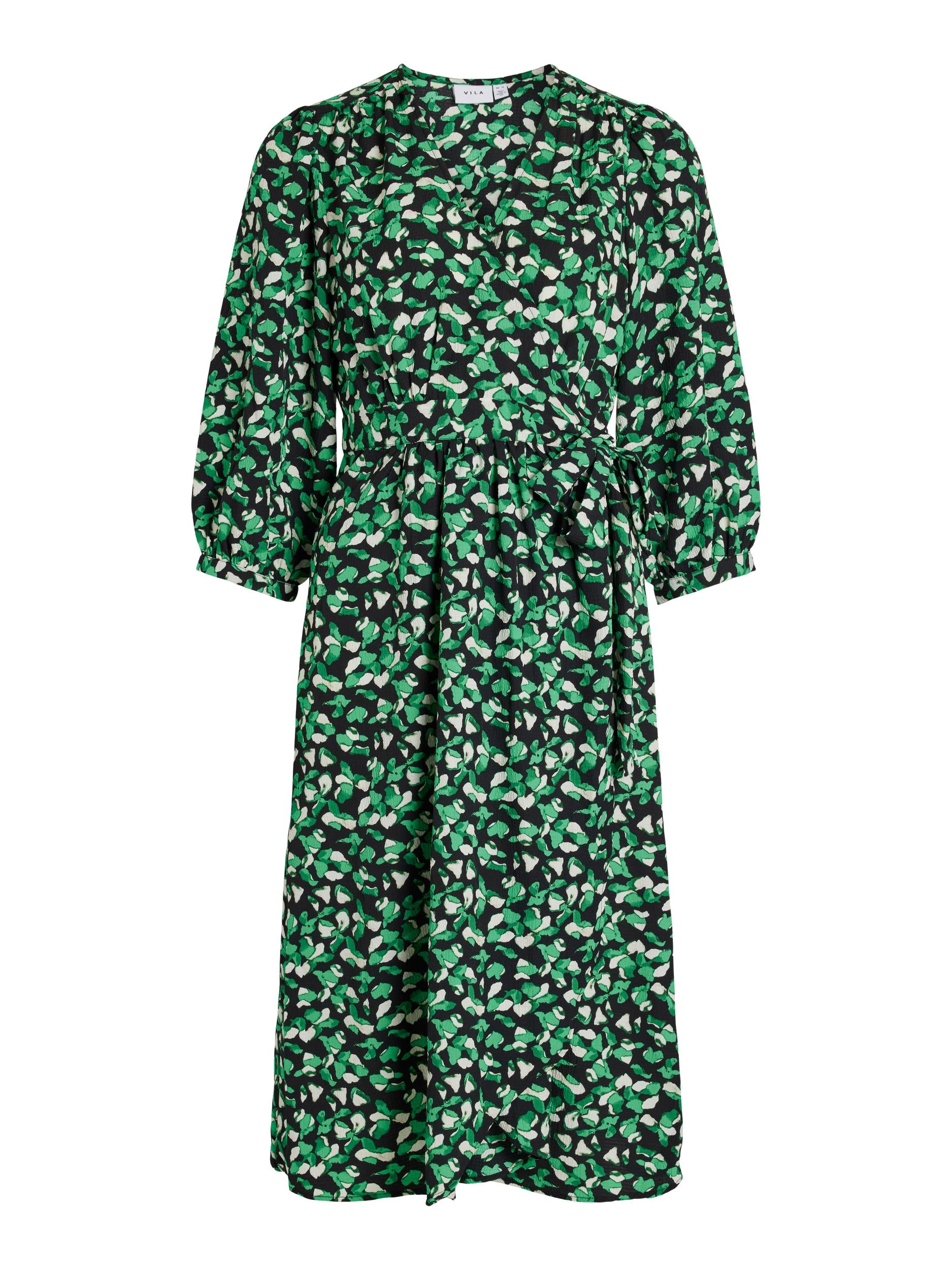 VIMEDA MIDI DRESS (BLACK/ GREEN)