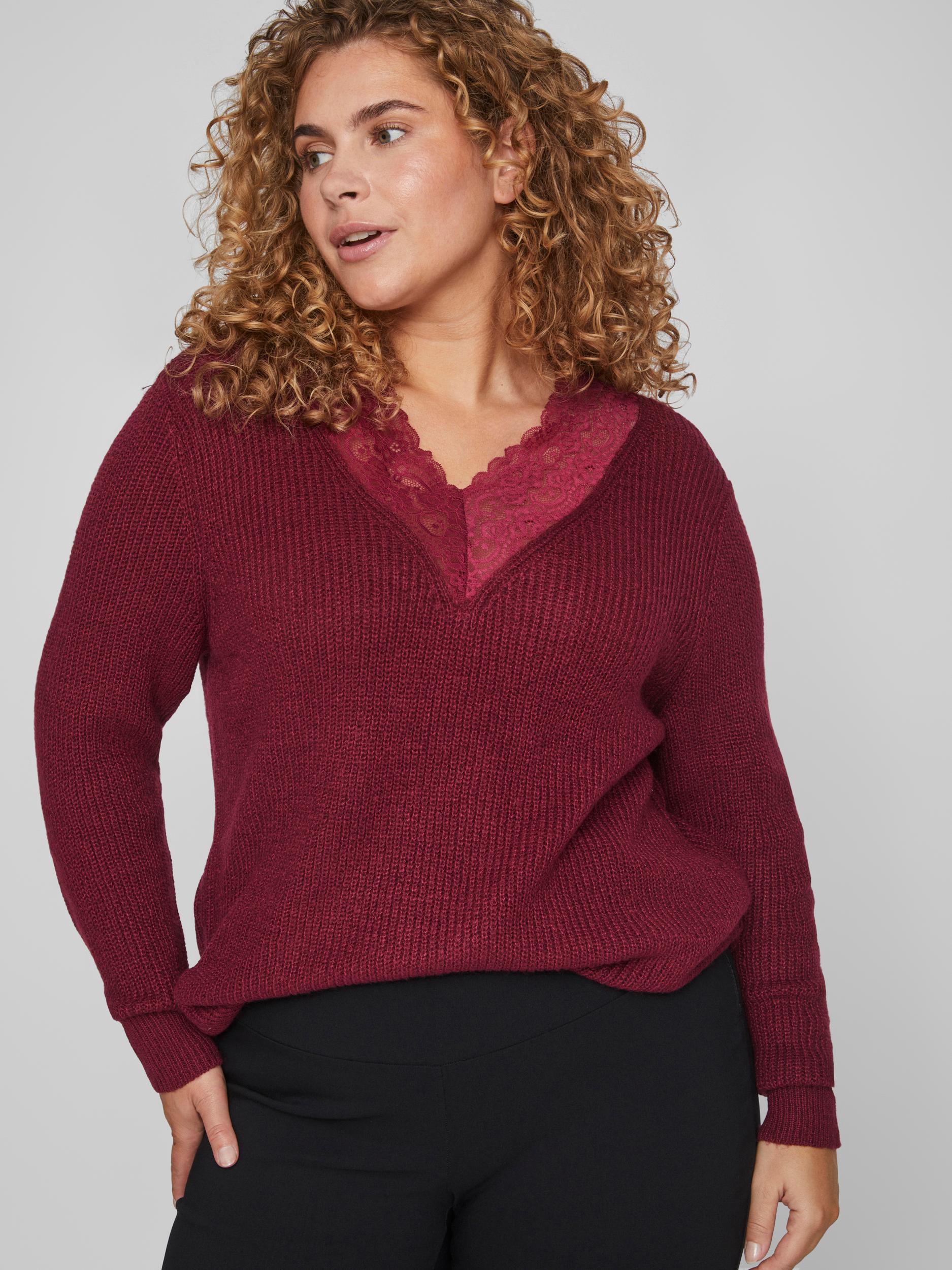 Red hot sale lace jumper