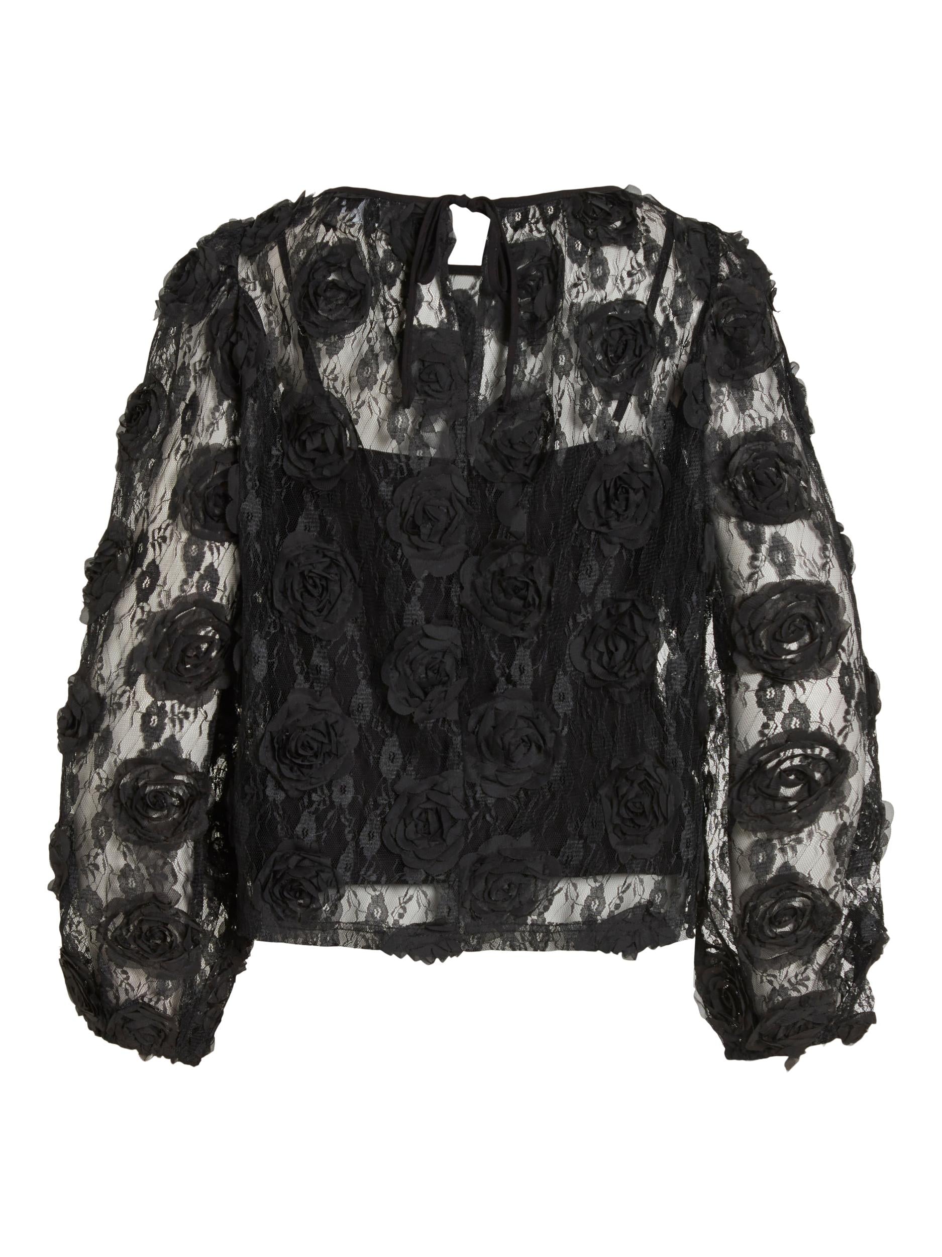 IMAJA L/S LACE TOP (BLACK)