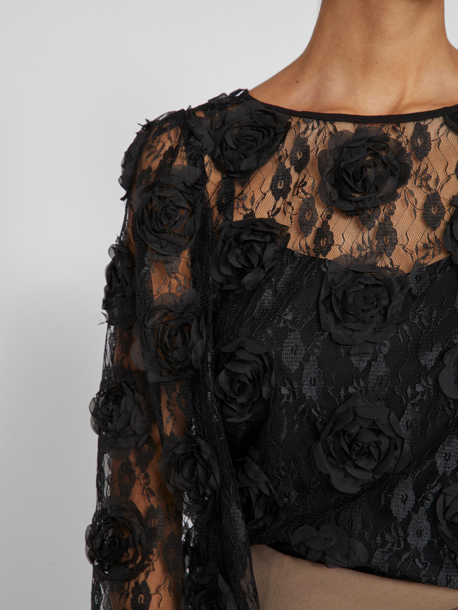 IMAJA L/S LACE TOP (BLACK)