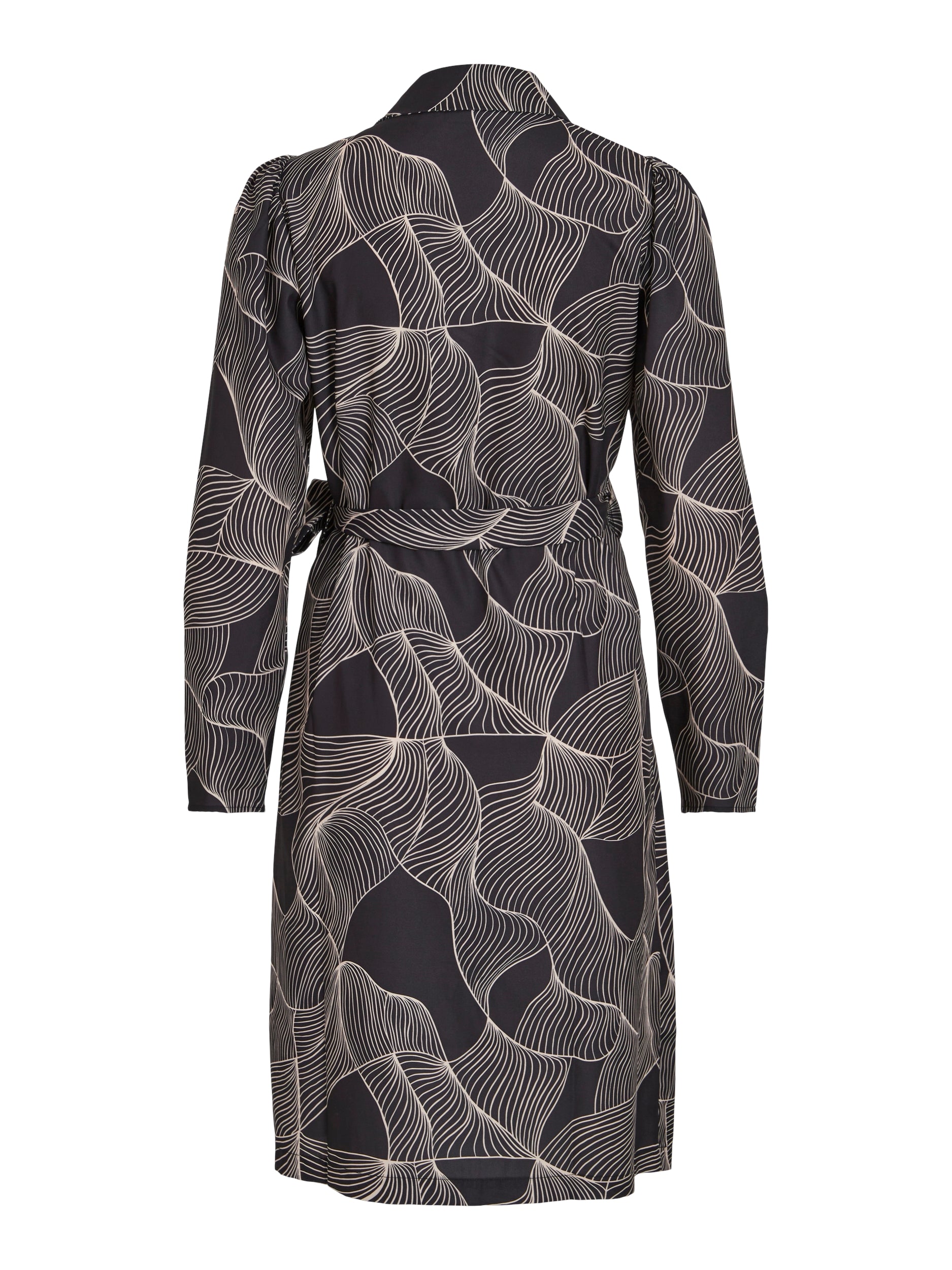 MULA L/S WRAP DRESS (BLACK/GRAPHIC)