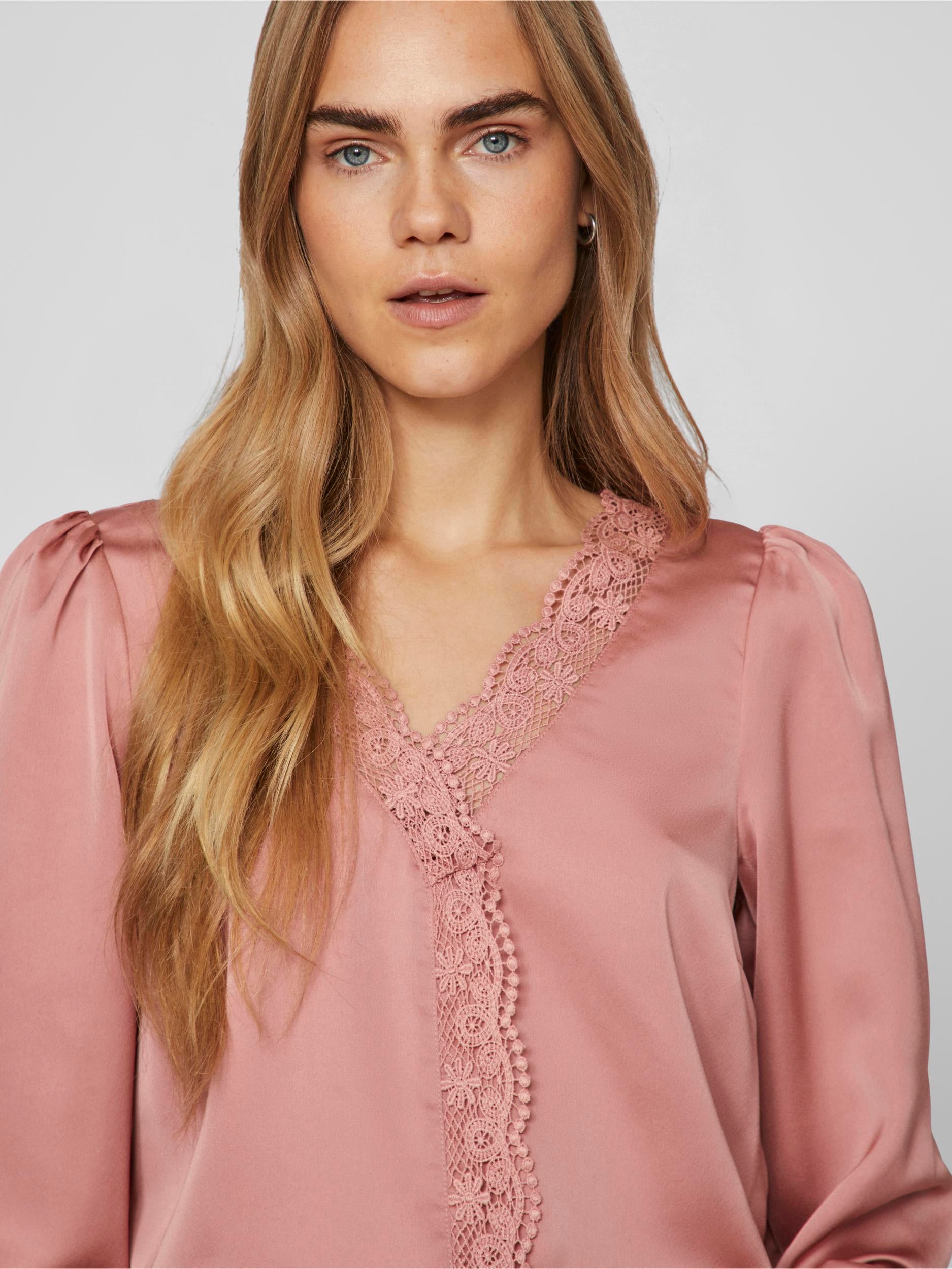 MONI LACE DETAIL TOP (OLD ROSE)