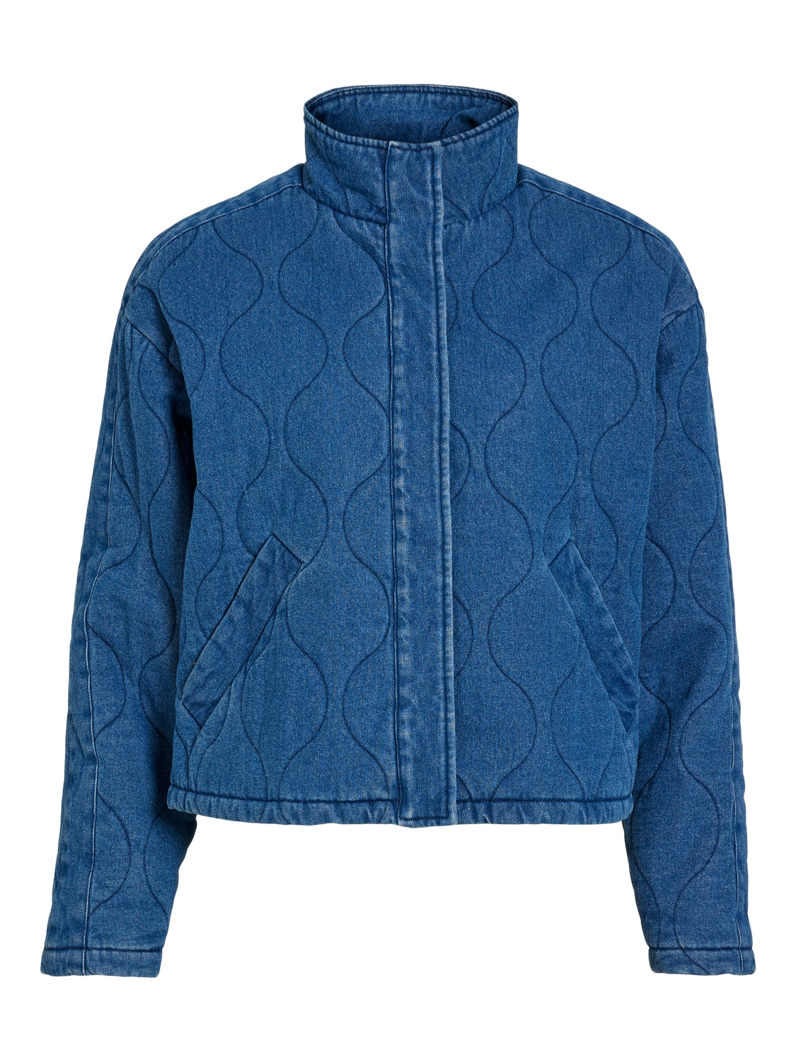 Becca Quilted Denim Jacket (Medium Blue)