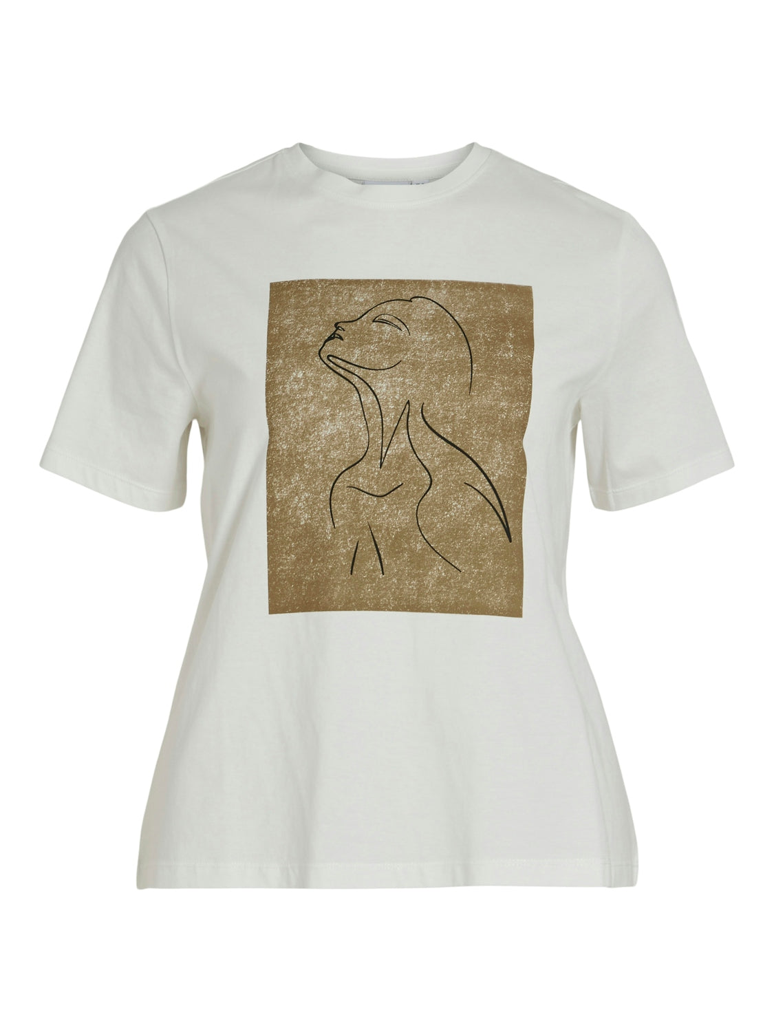 Sybil Line O-Neck T-Shirt (Snow White/Khaki)