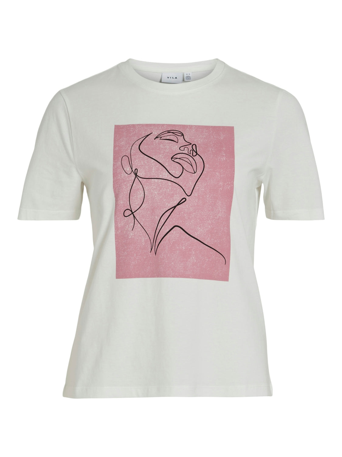 Sive Line O-Neck T-Shirt (Snow White/Pink)