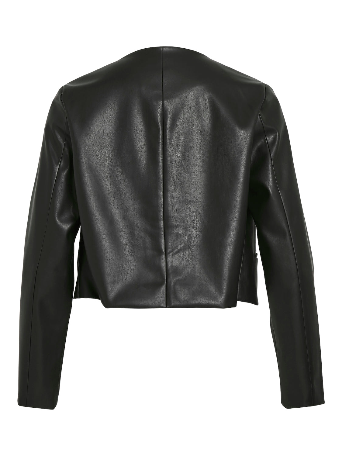 Dede Faux Leather Scalloped Jacket (Black)