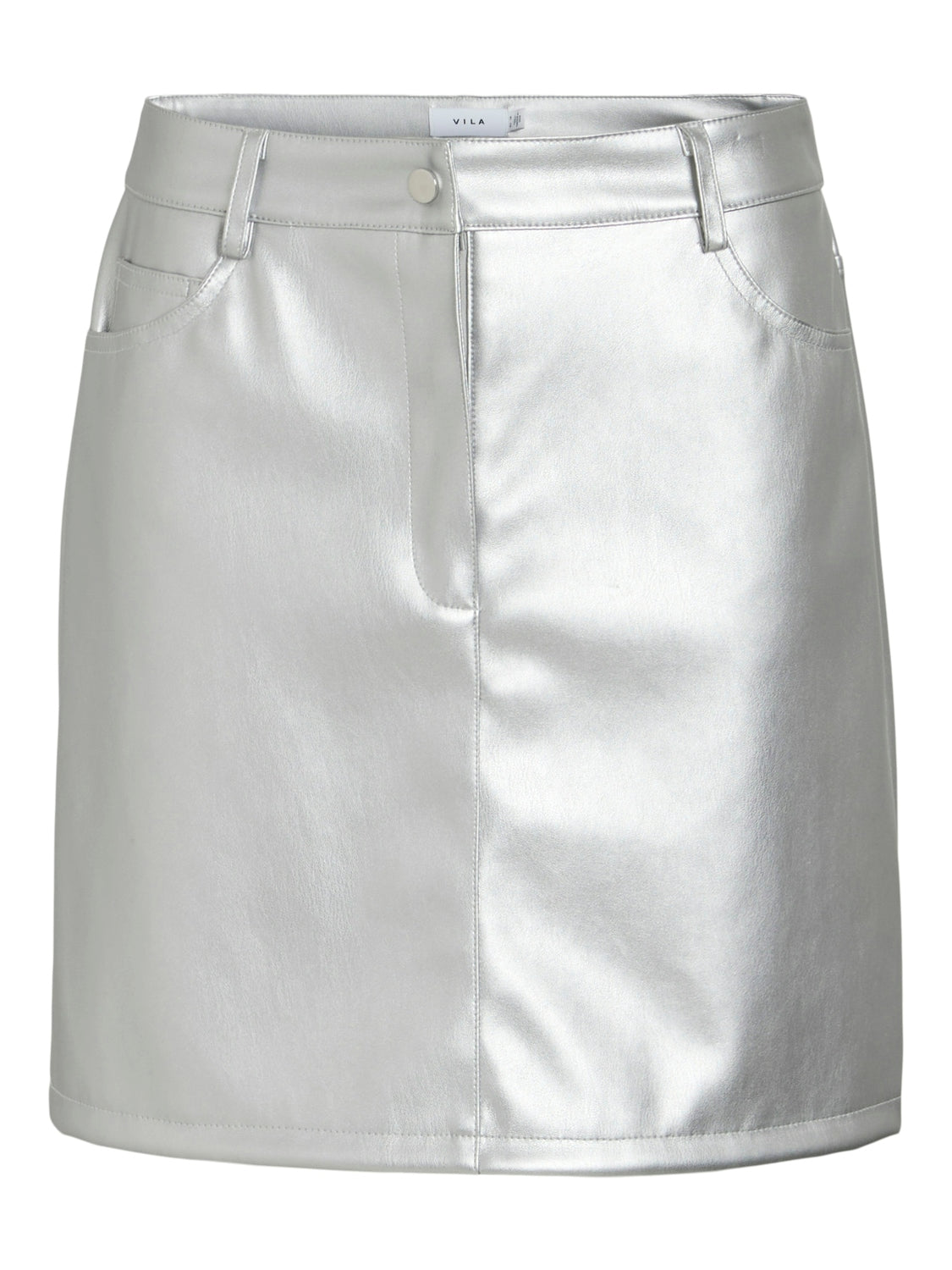 Penny Coated Mini Skirt (Silver)