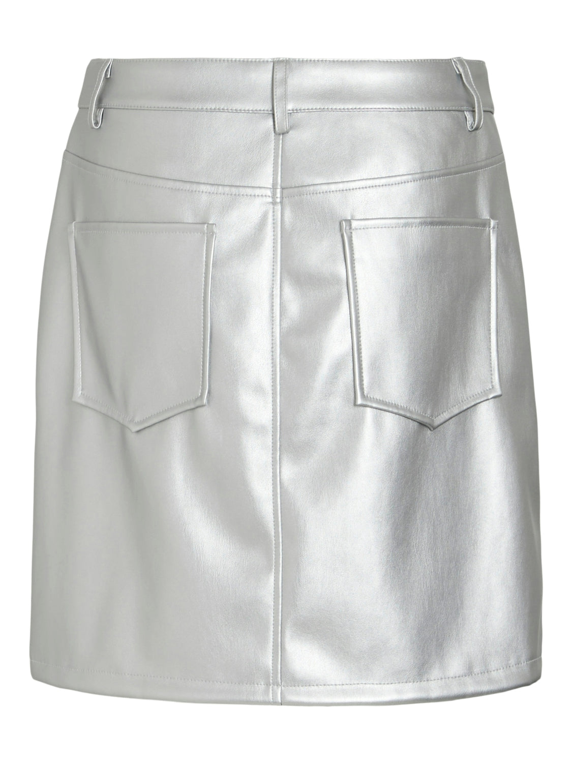 Penny Coated Mini Skirt (Silver)