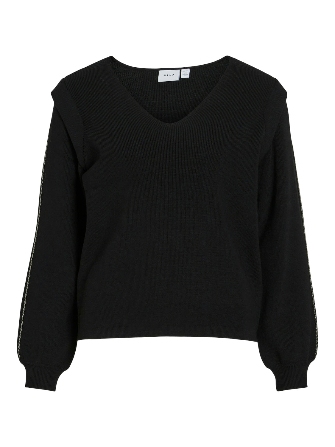 Mila V-Neck Jumper (Black)