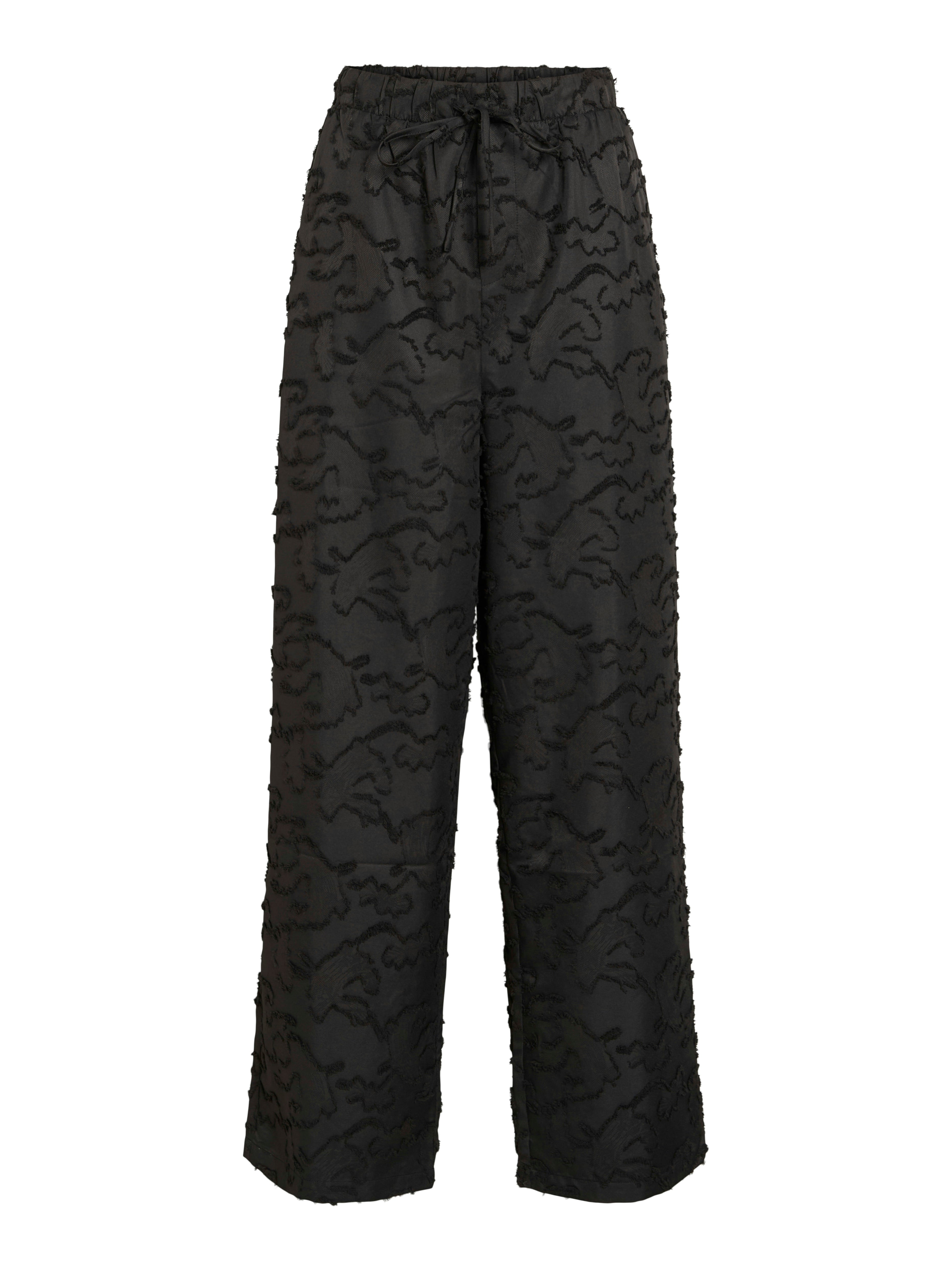 Saba Textured Wide Leg Pants (Black)