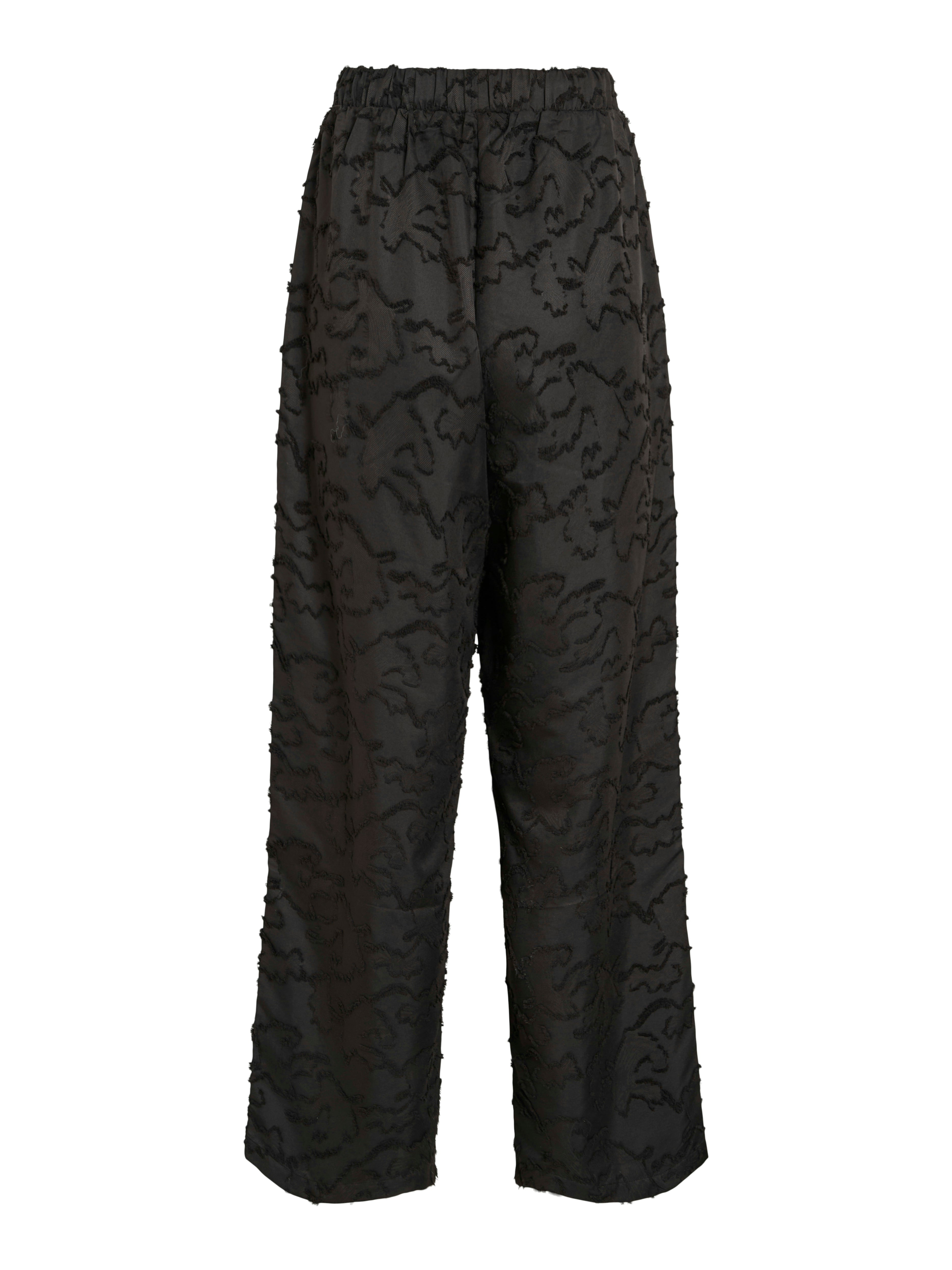 Saba Textured Wide Leg Pants (Black)