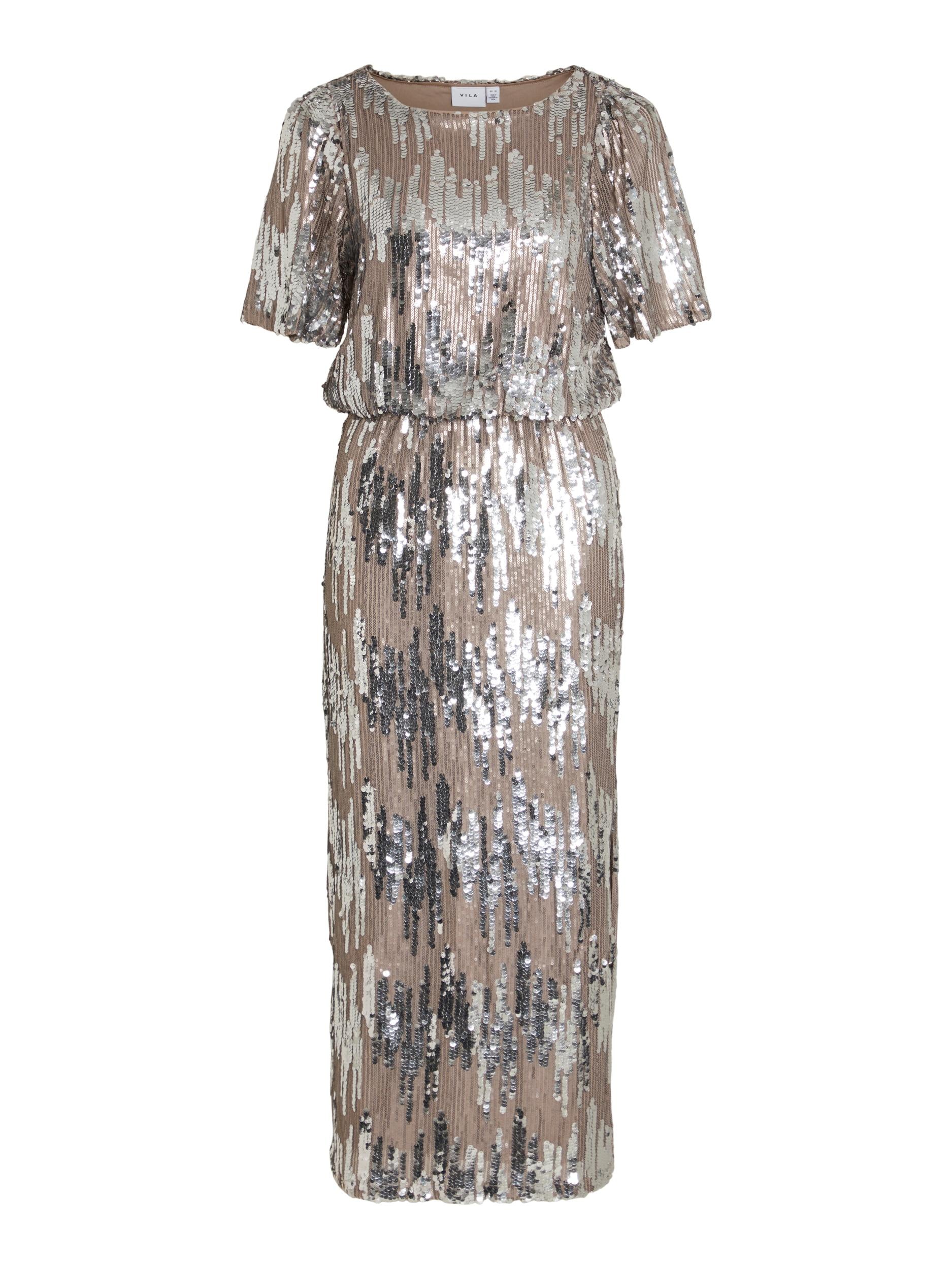 VIMA SEQUIN ANKLE DRESS (SILVER)