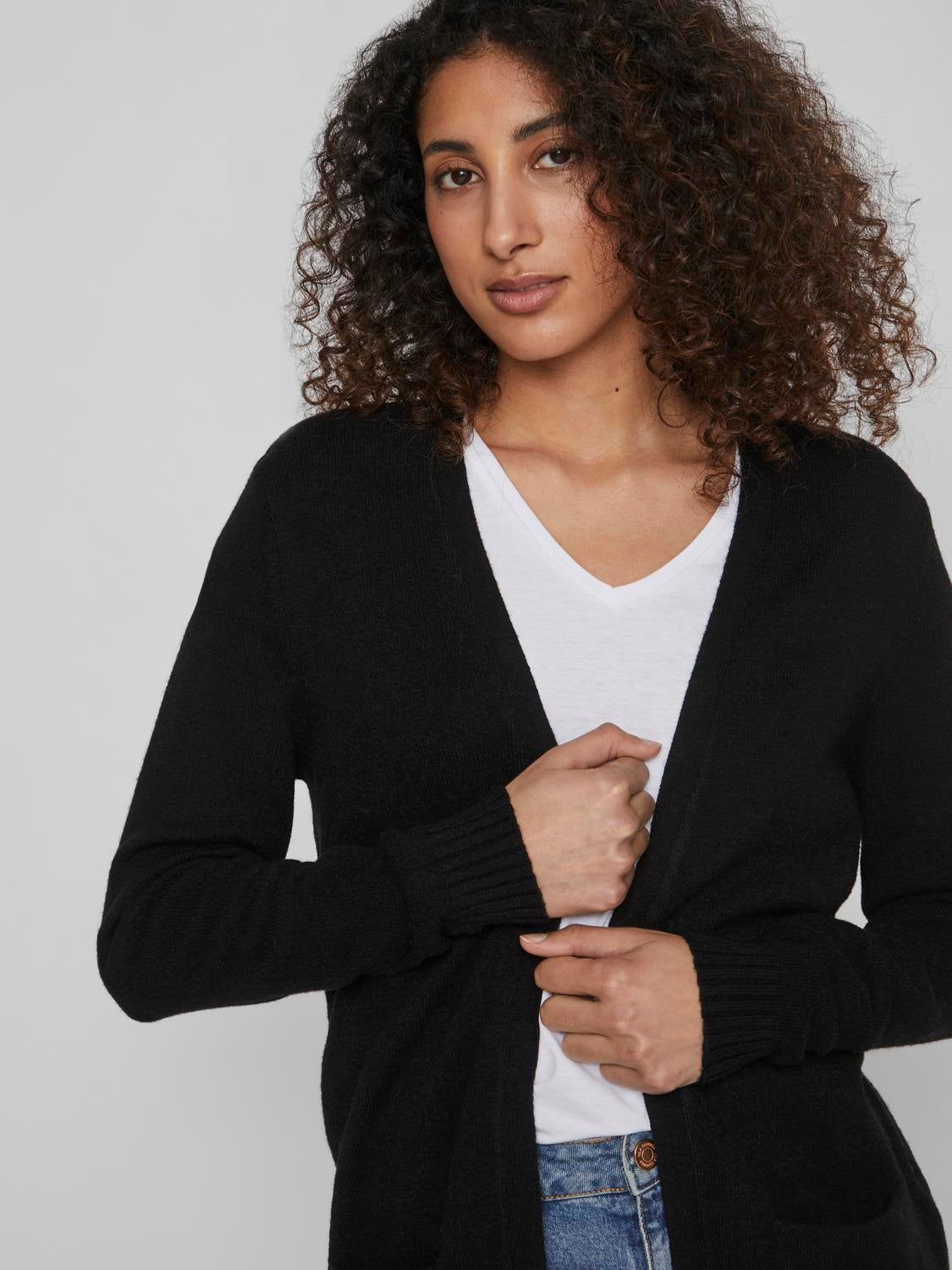 Ashley Open Knit Cardigan (Black)