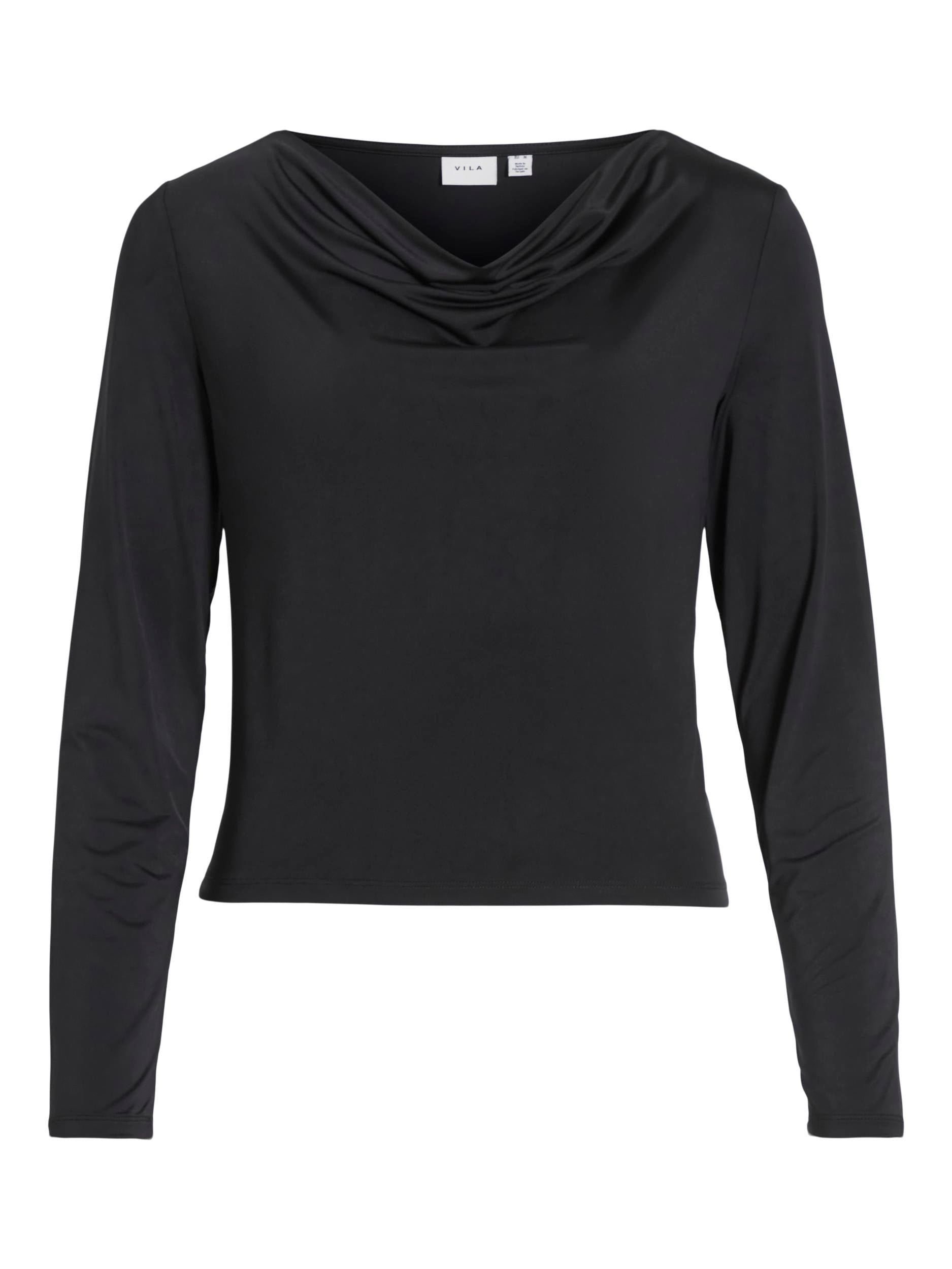 TIA COWL NECK TOP (BLACK)