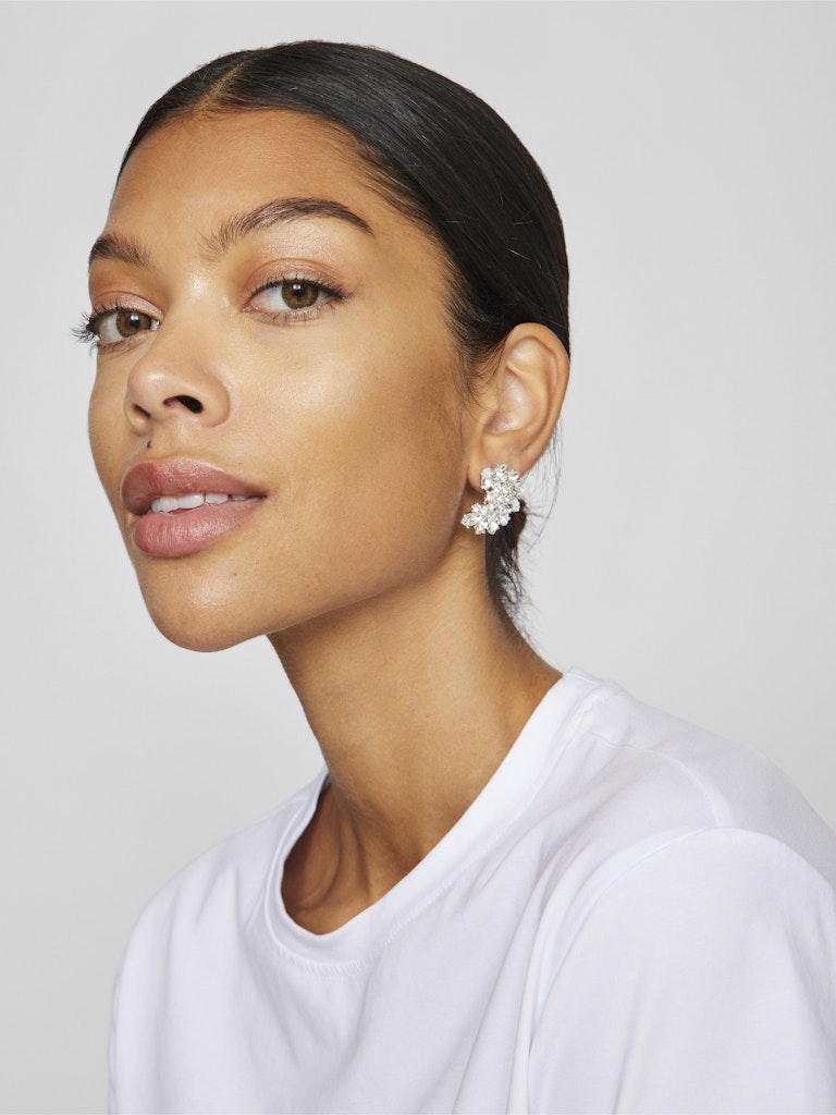 Sia Rhinestone Earrings (Silver)