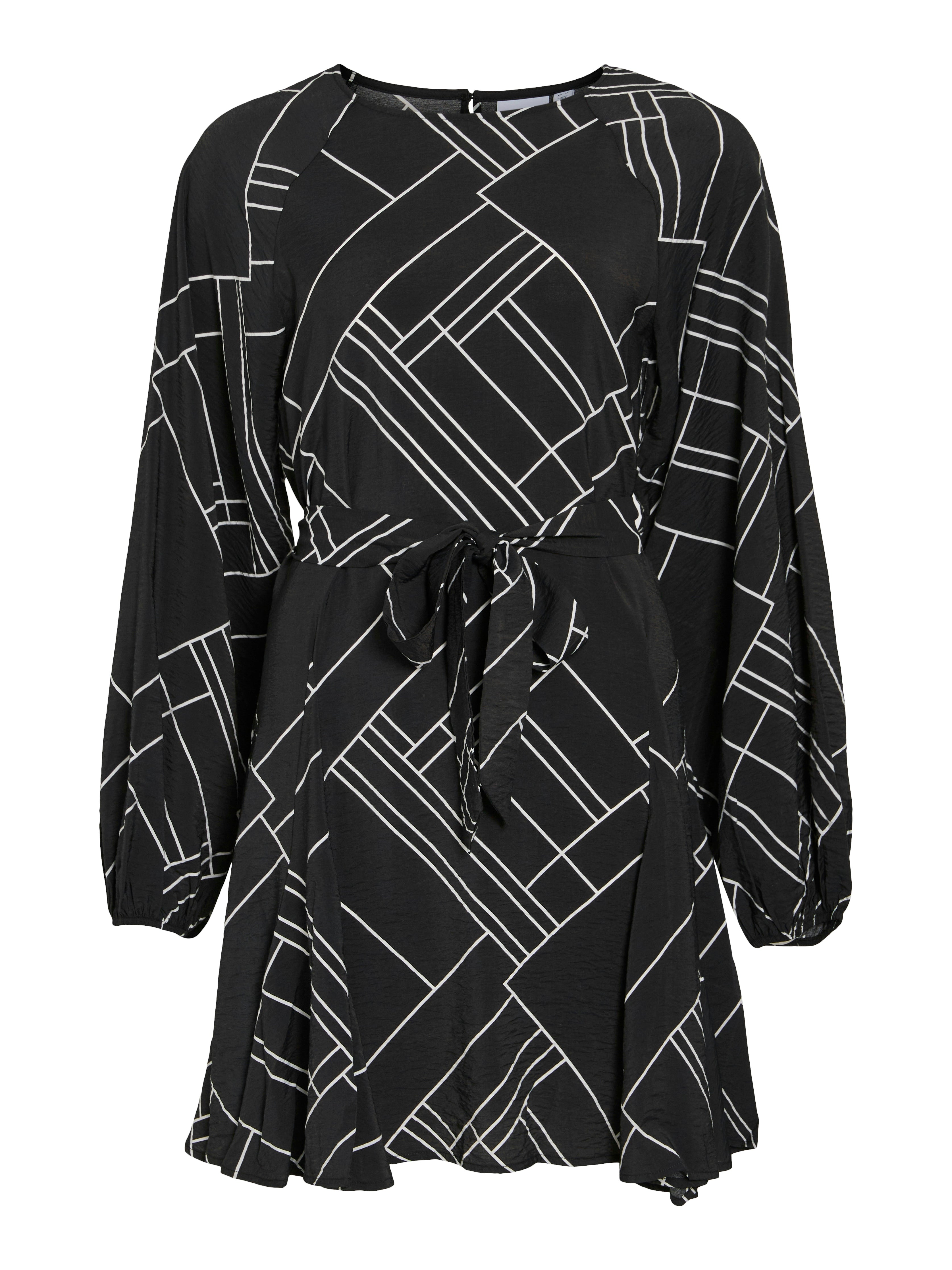 Valerie Long Sleeve Mini Dress (Black Beauty)