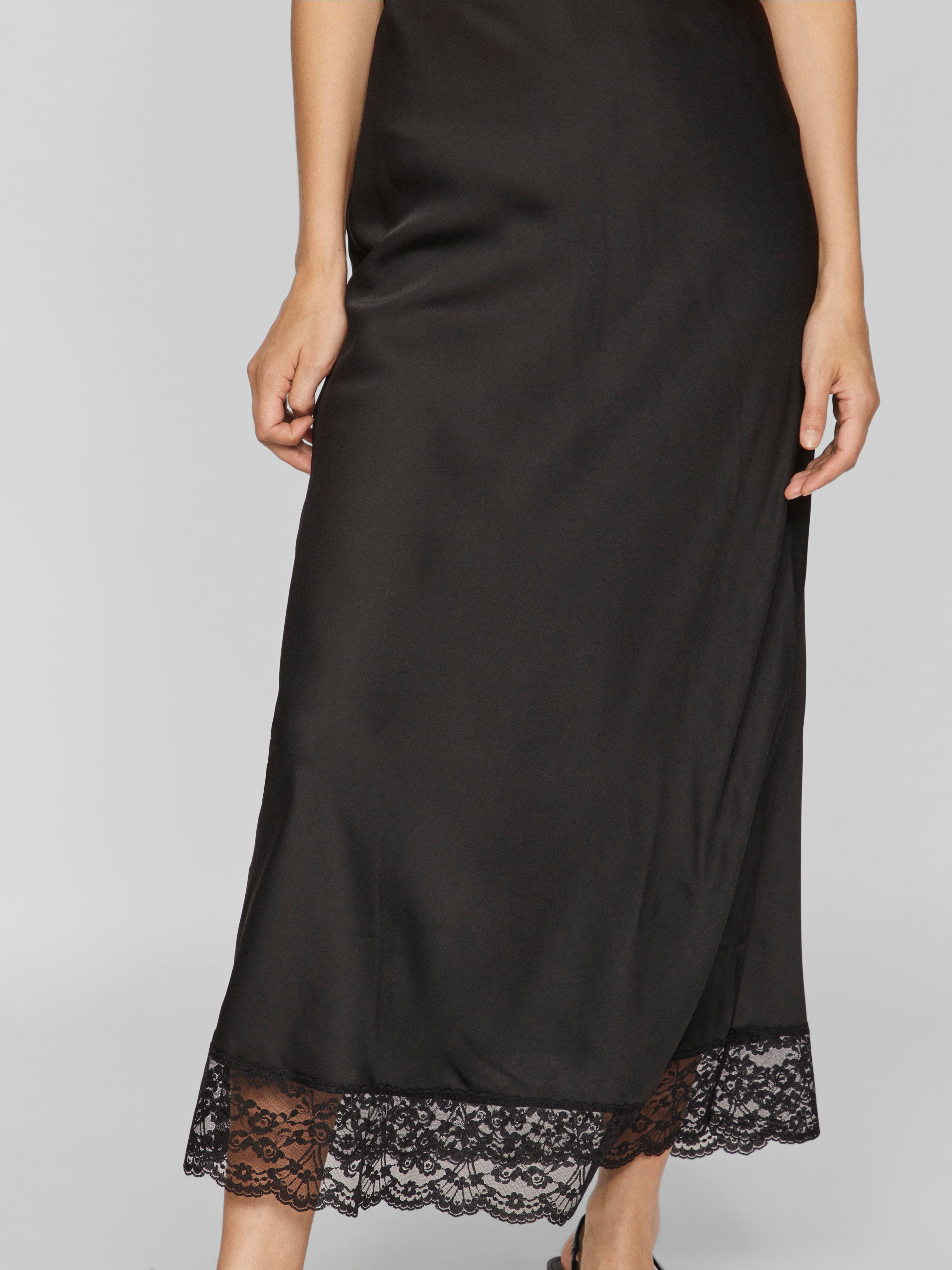 Annette High Waisted Lace Skirt (Black)