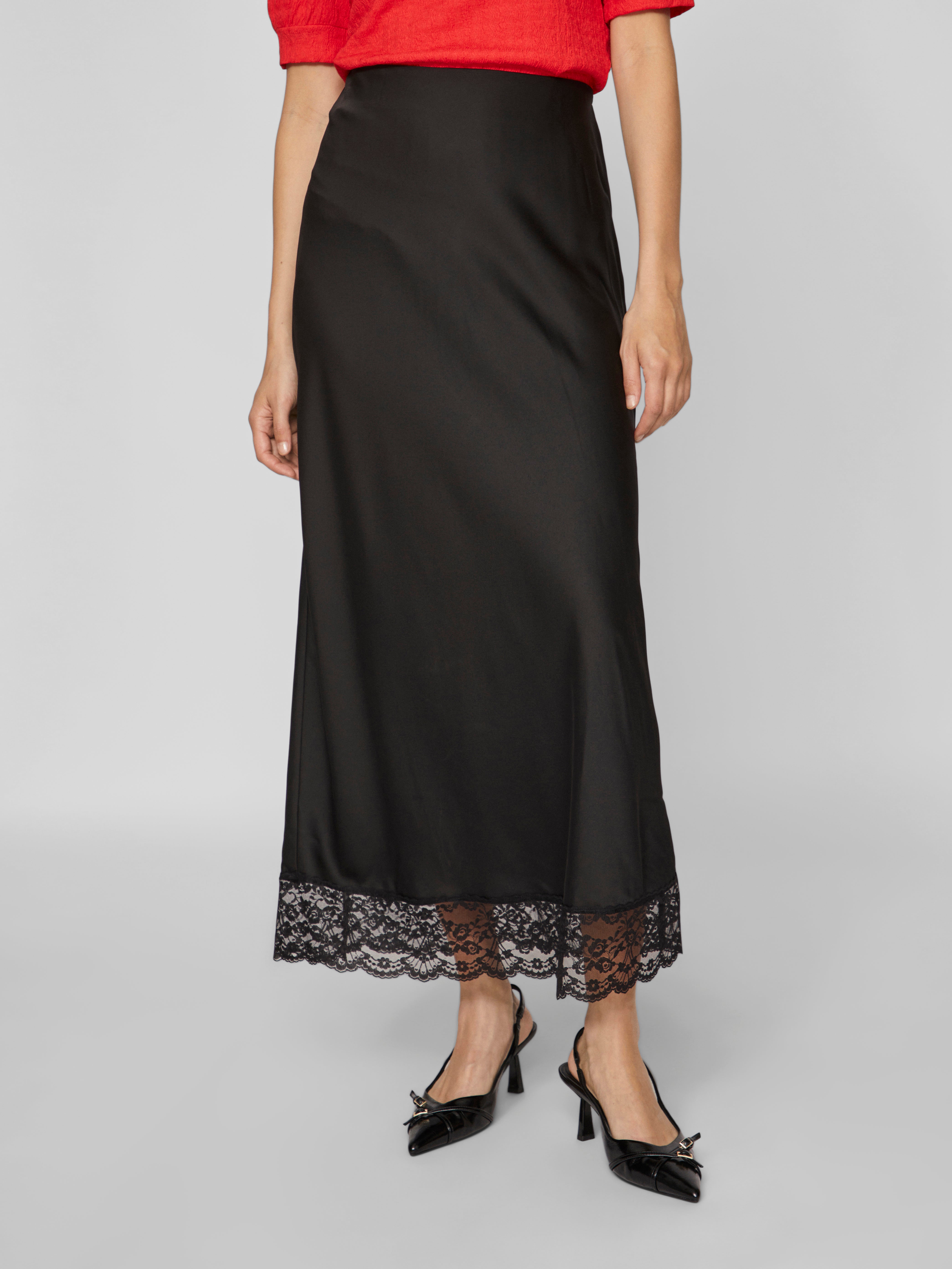 Annette High Waisted Lace Skirt Black