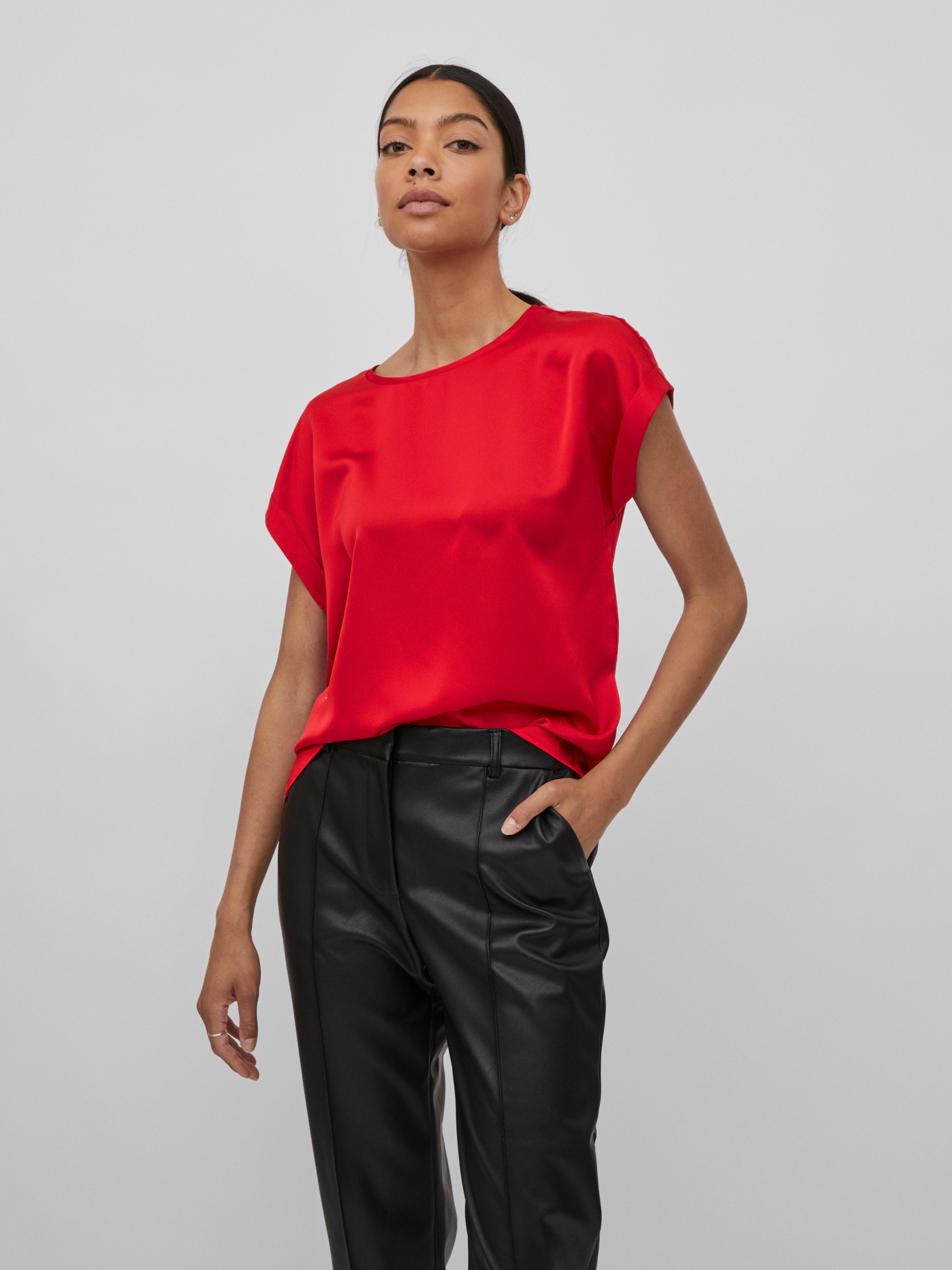 Elle Satin Top (Barbados Cherry)