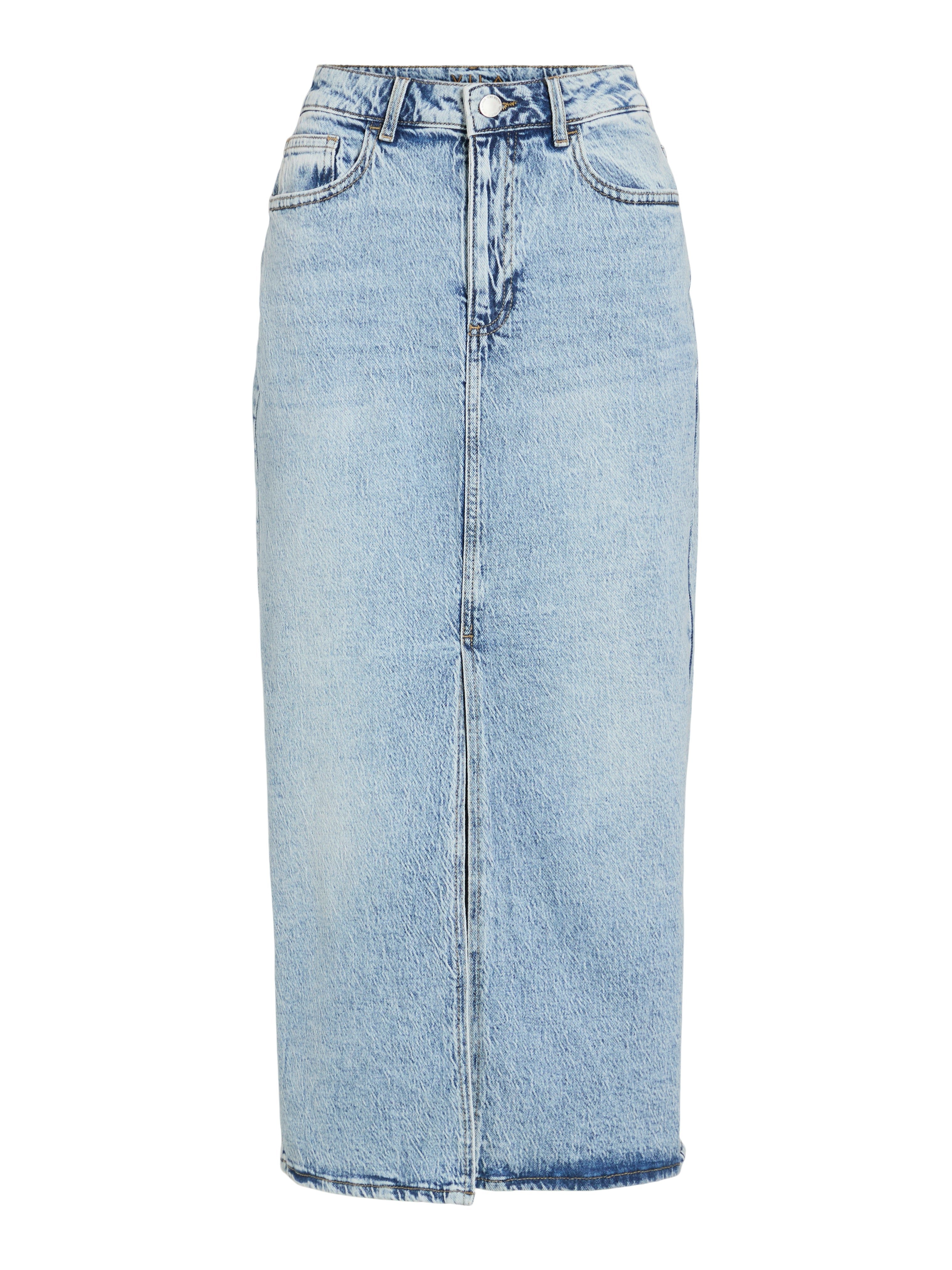 Julia Midi Denim Skirt (Light Blue)