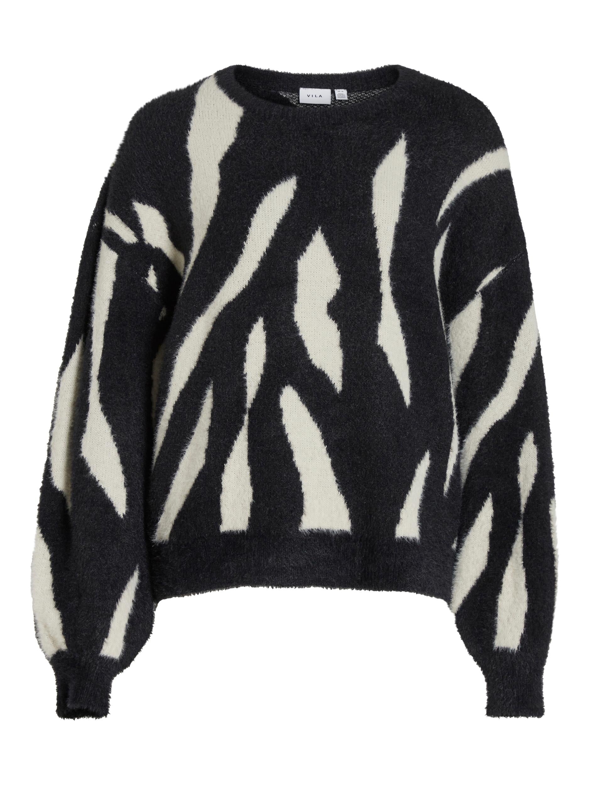 JULI JACQUARD JUMPER (BLACK/WHITE)