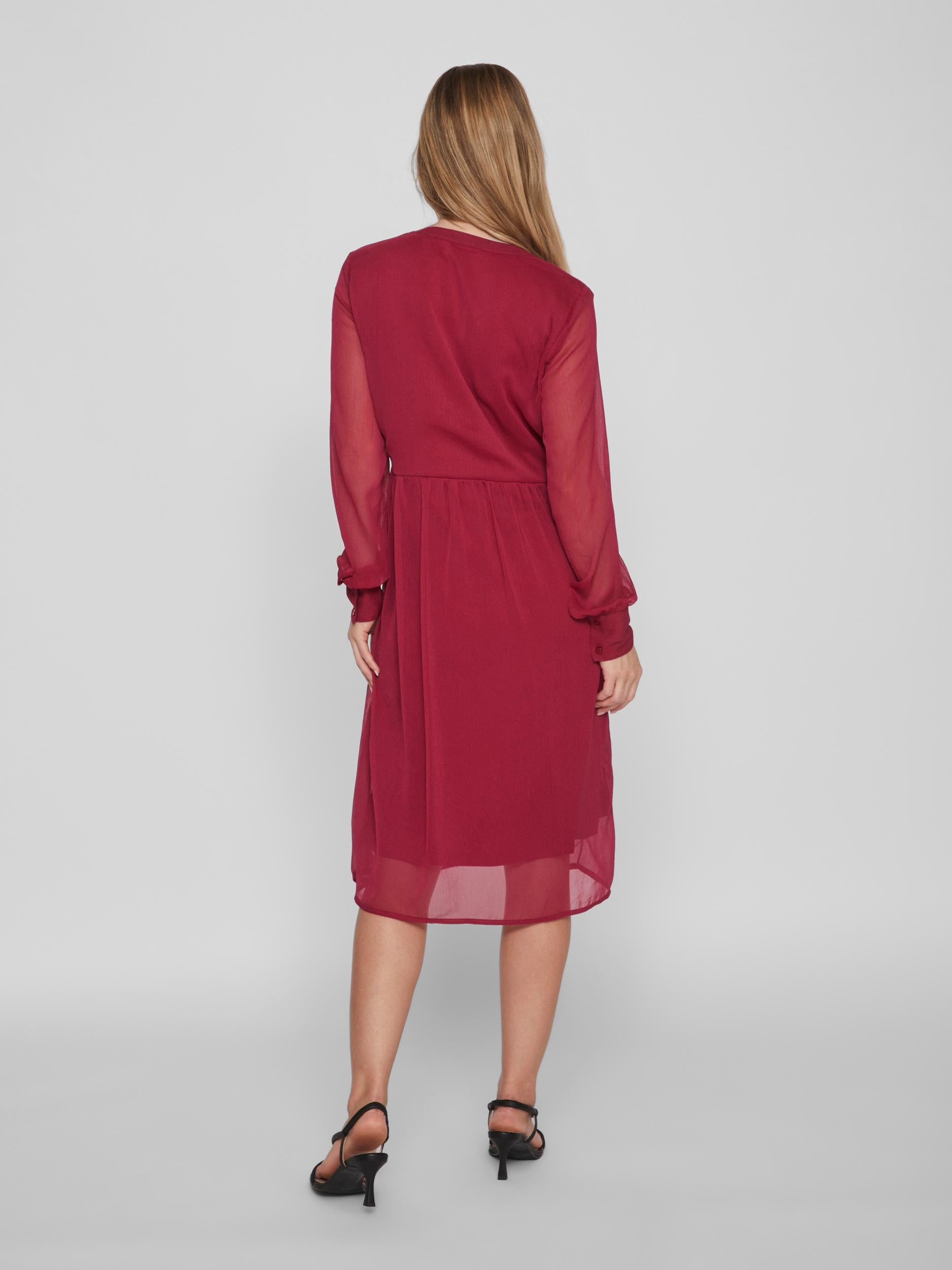 LIA MIDI DRESS (BEET RED)