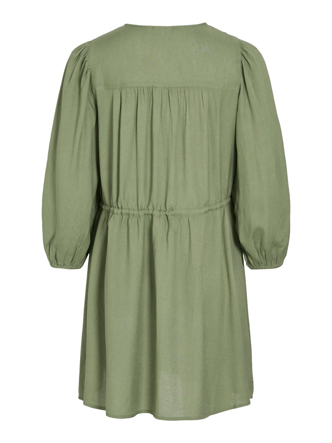 Pricilla O-Neck 7/8 Dress (Oil Green)